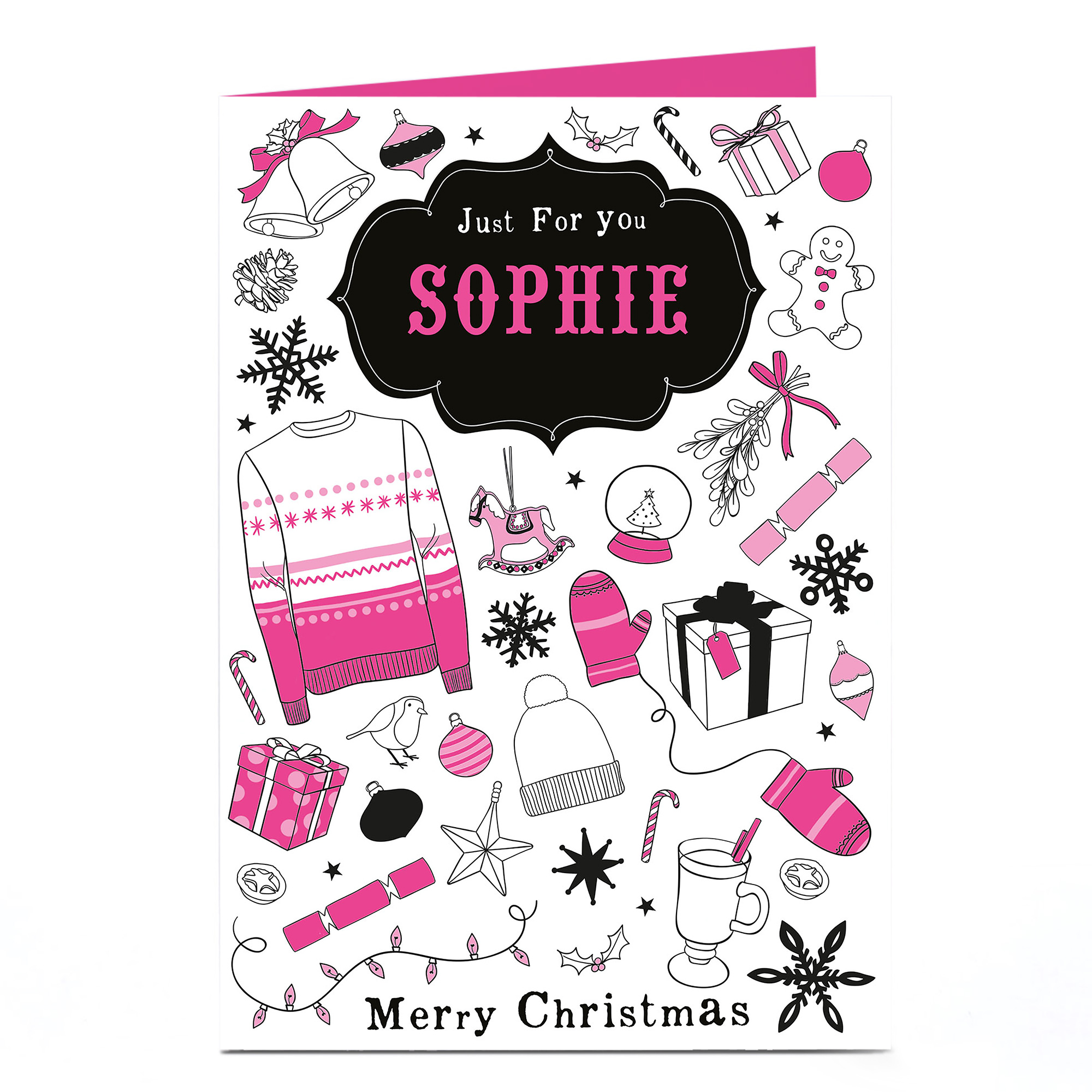 Personalised Christmas Card - Pink Winter Illustrations