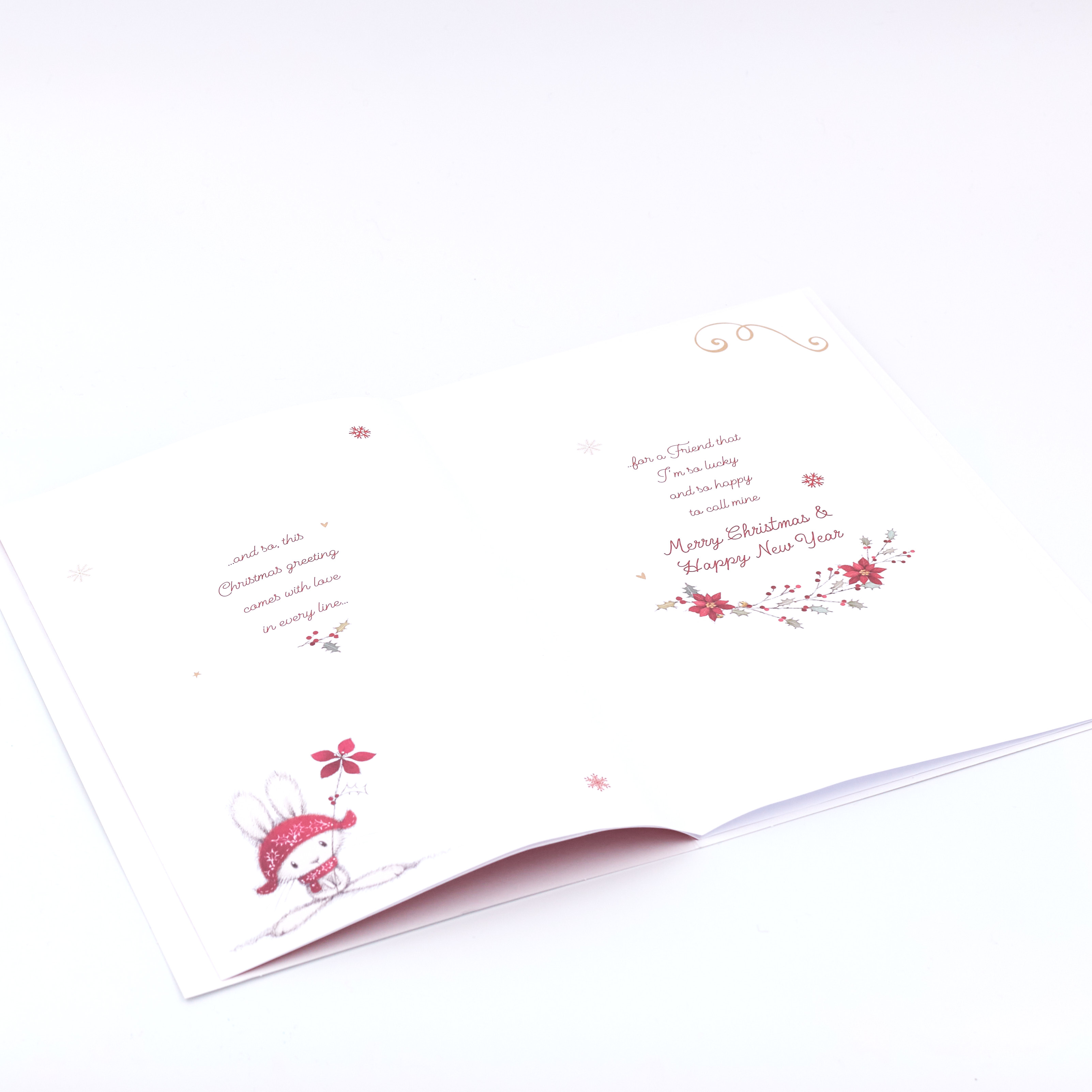 Christmas Card - Special Friend, Cute Christmas Rabbit