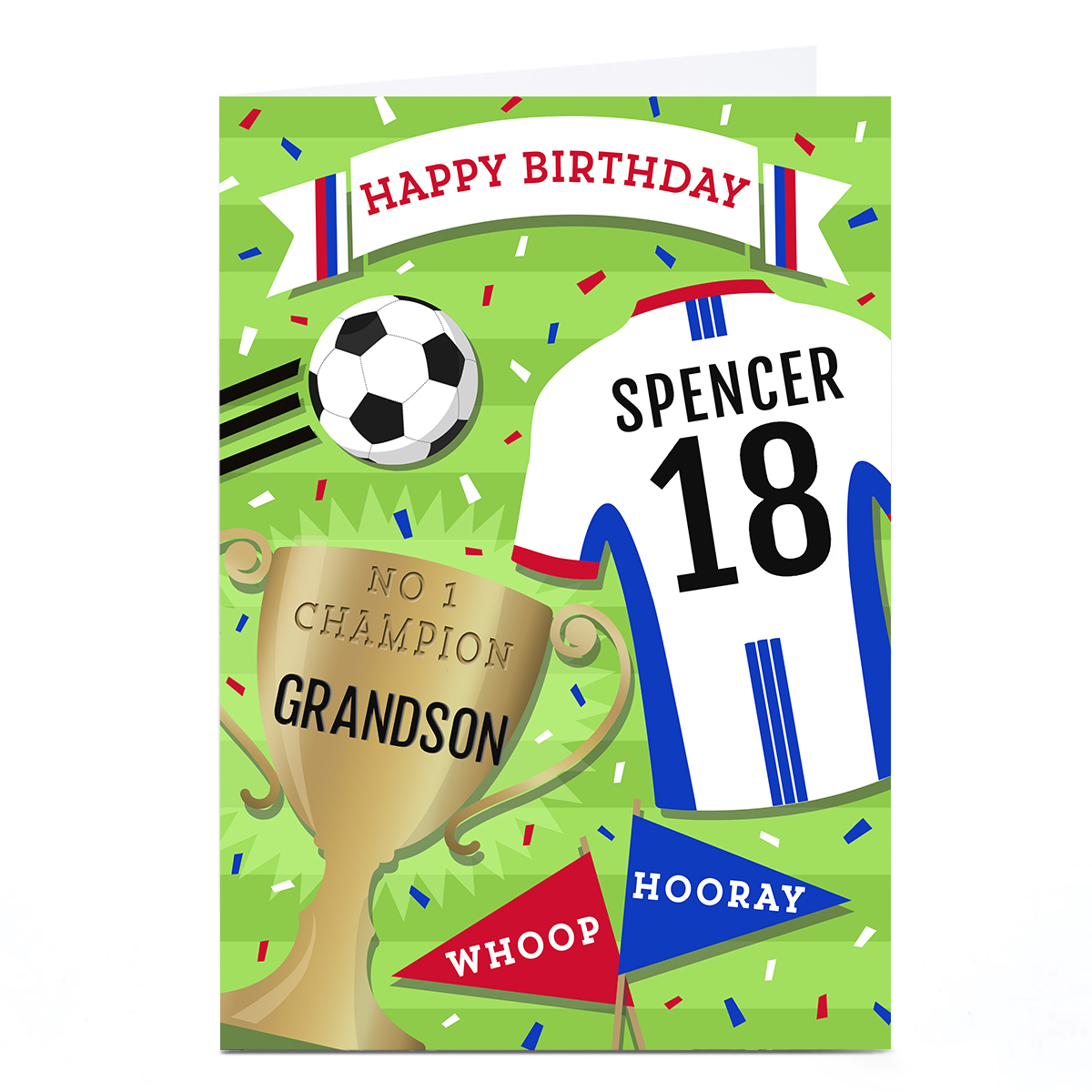 Personalised Birthday Card - Football Shirt Grandson