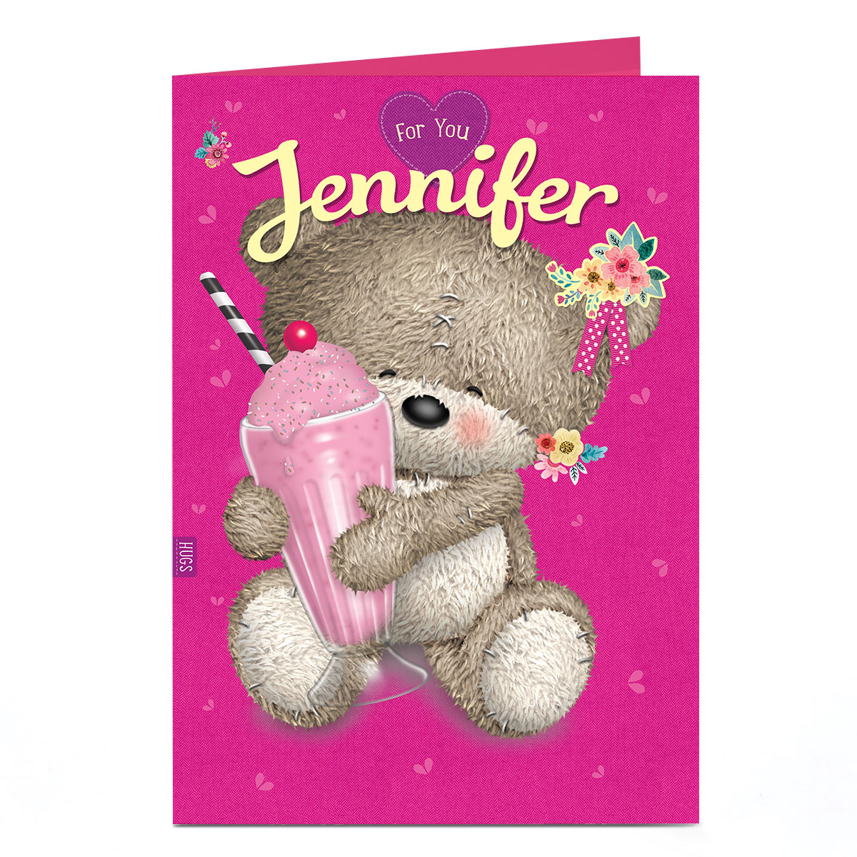 Personalised Hugs Bear Card - Milkshake