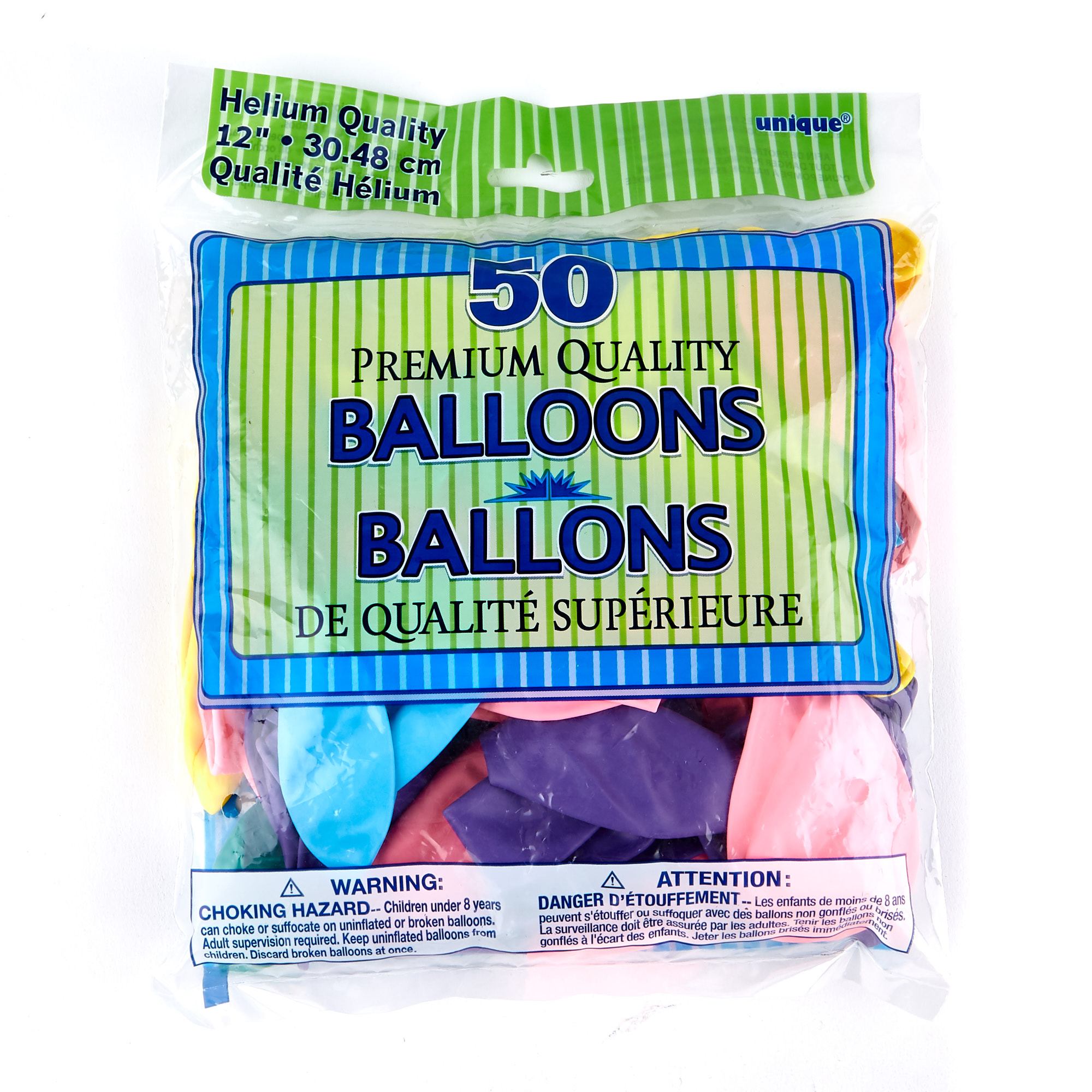 50 Premium Helium-Quality Latex Balloons - Assorted Colours