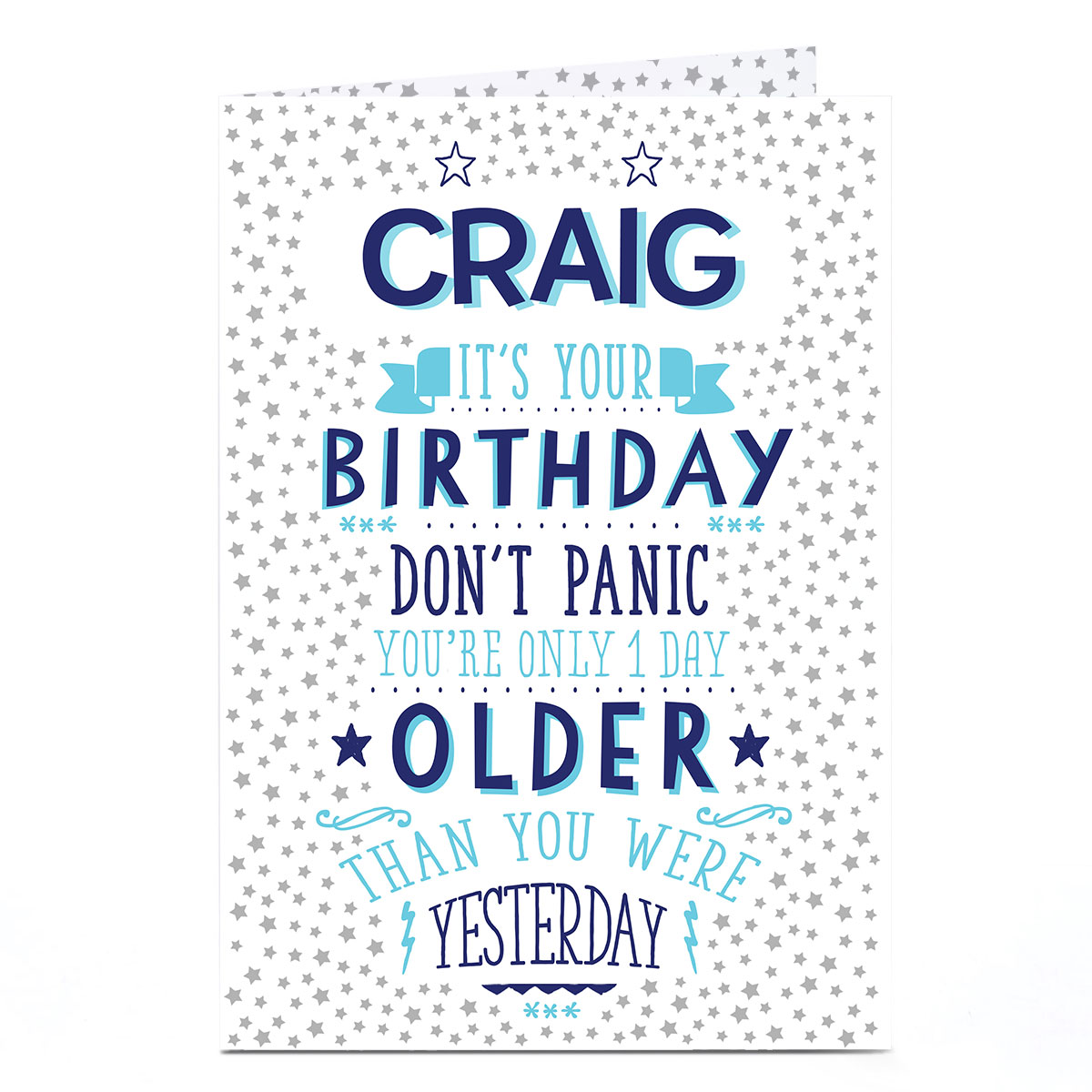 Personalised Birthday Card - 1 Day Older