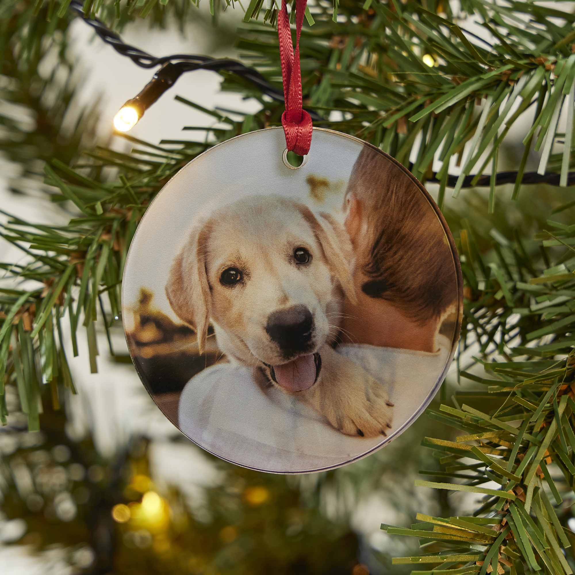 Photo Upload Round Acrylic Christmas Tree Bauble