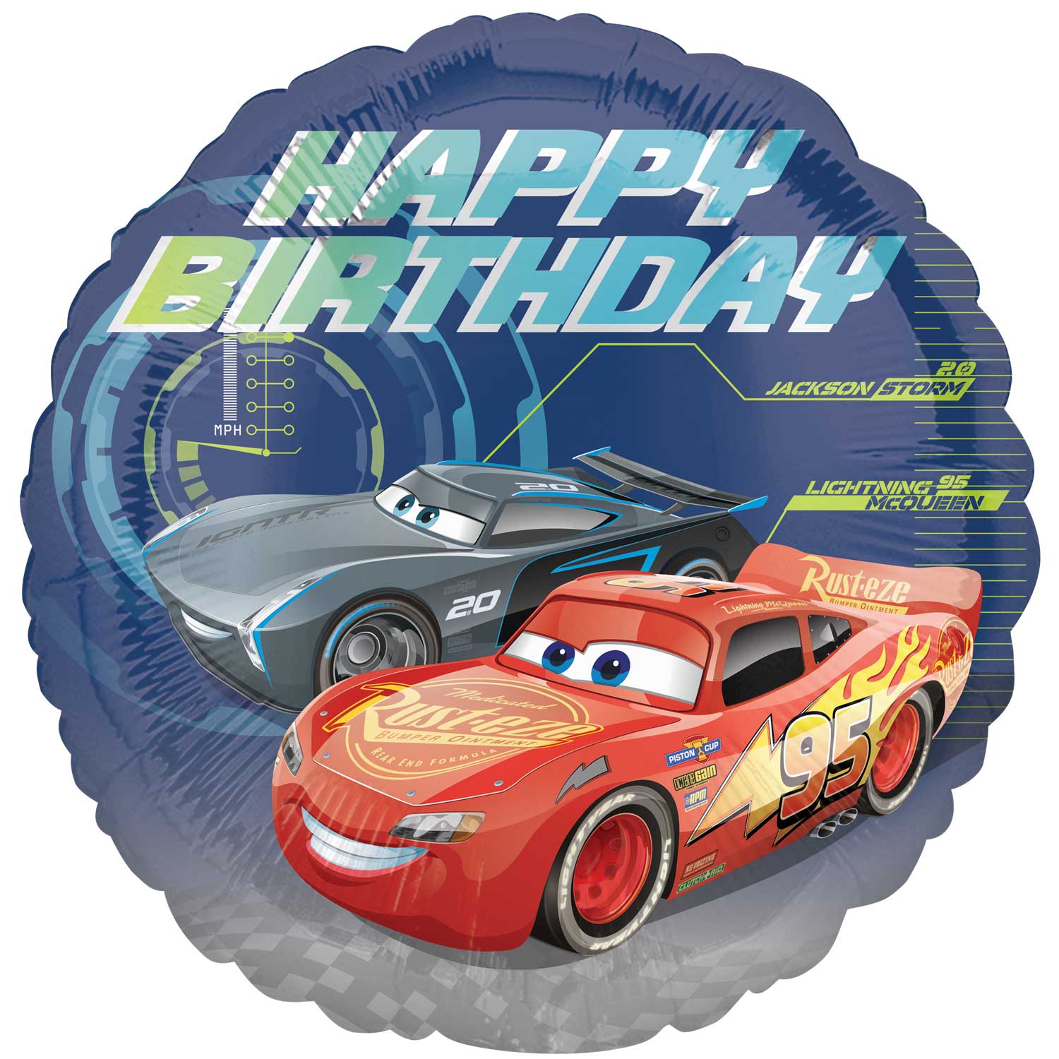 18-Inch Cars 3 Happy Birthday Foil Helium Balloon