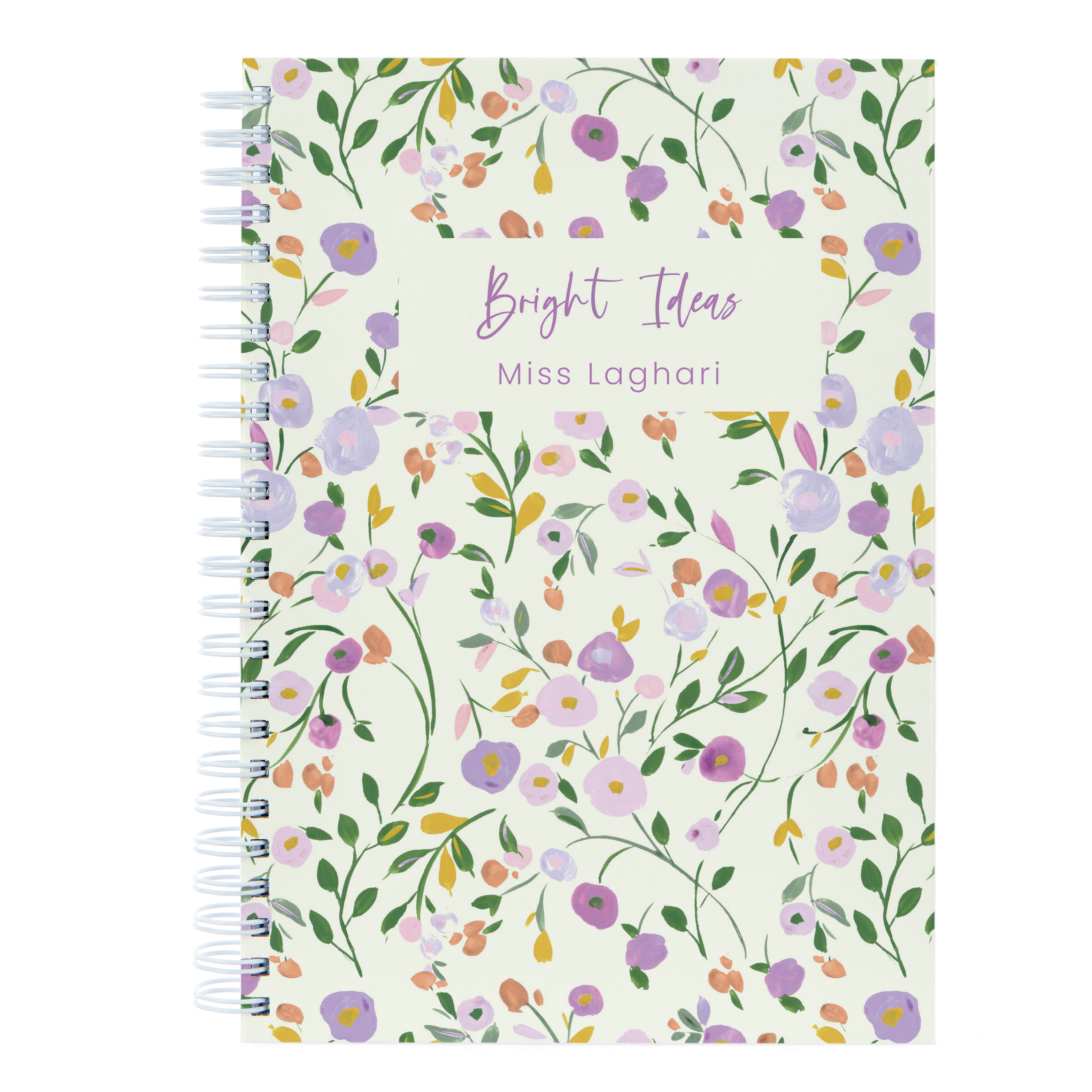 Personalised Thank you Teacher Notebook - Floral Bright Ideas