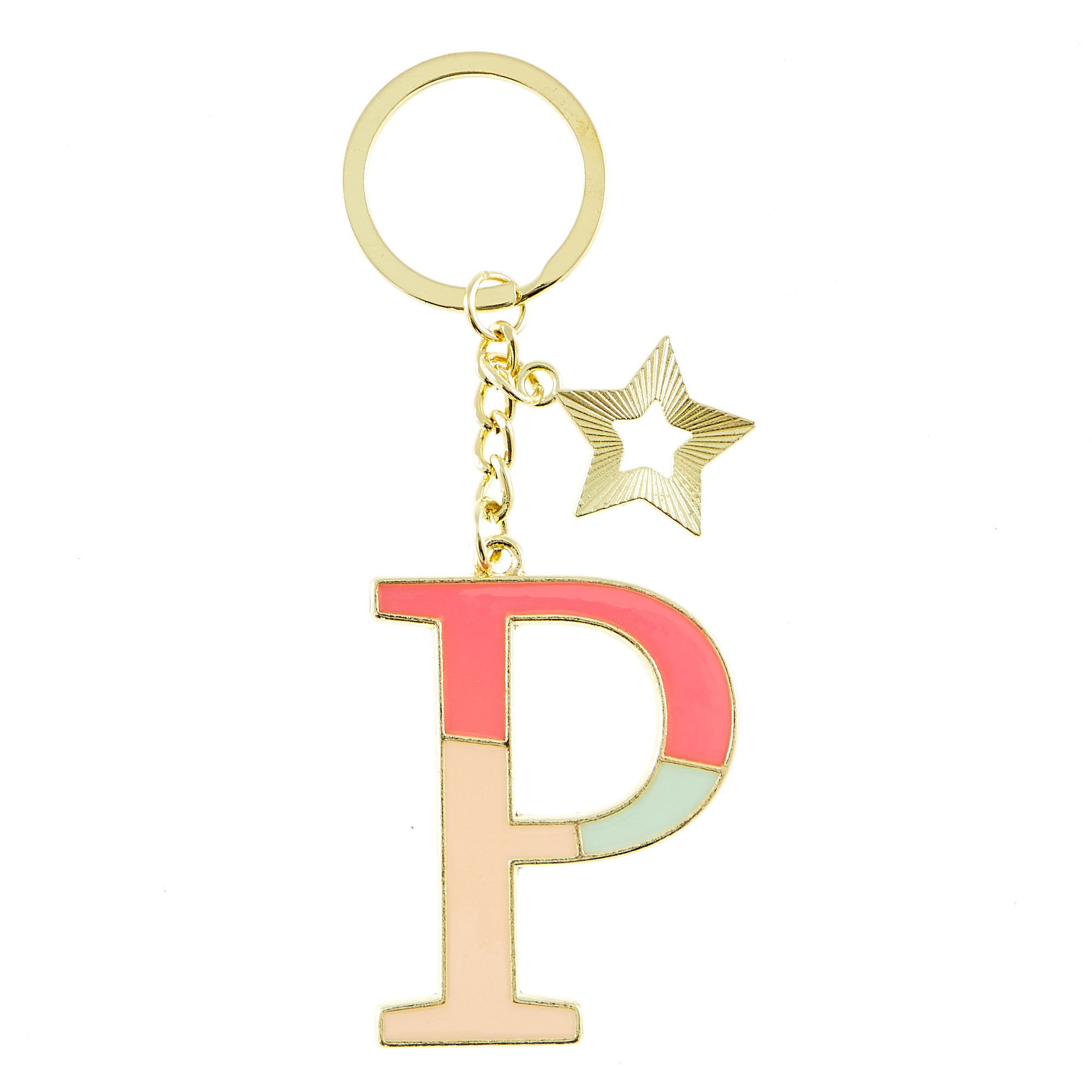 Letter P Alphabet Keyring