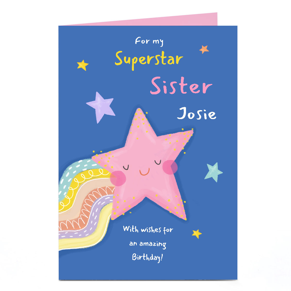 Personalised Birthday Card - Superstar Shooting Star