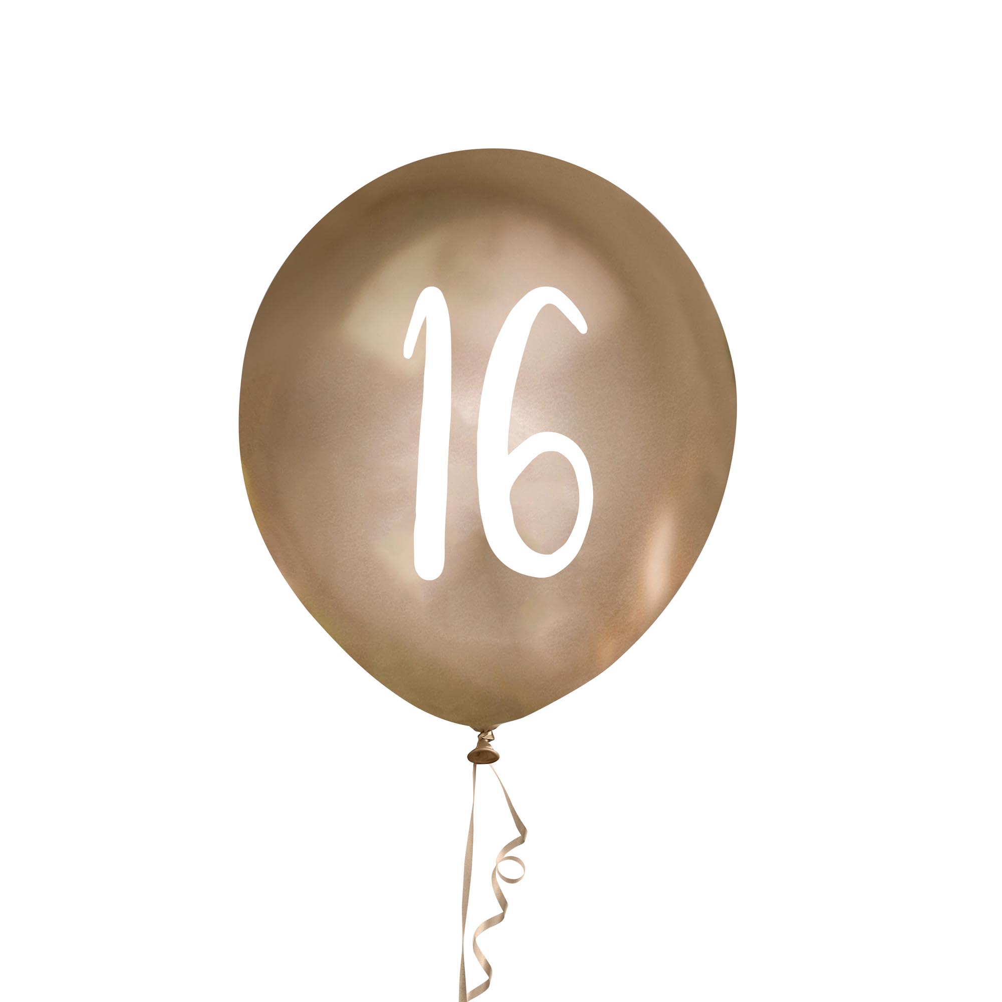 Metallic Gold Number Latex Balloons - Pack of 5 (Milestone Ages)