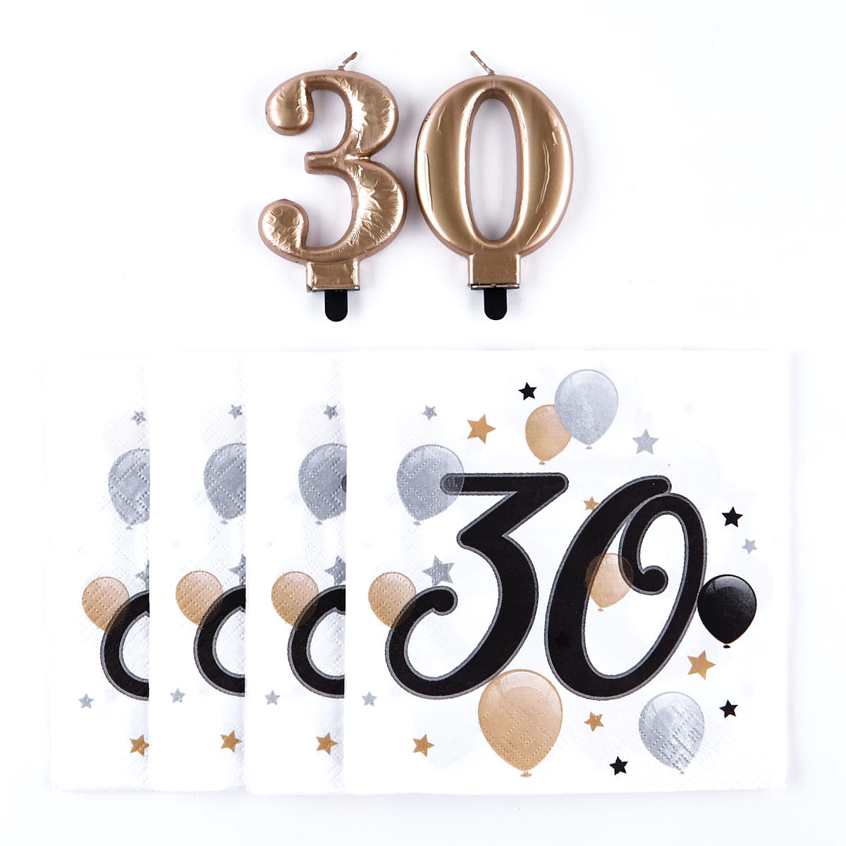 30th Birthday Napkin & Candle Bundle
