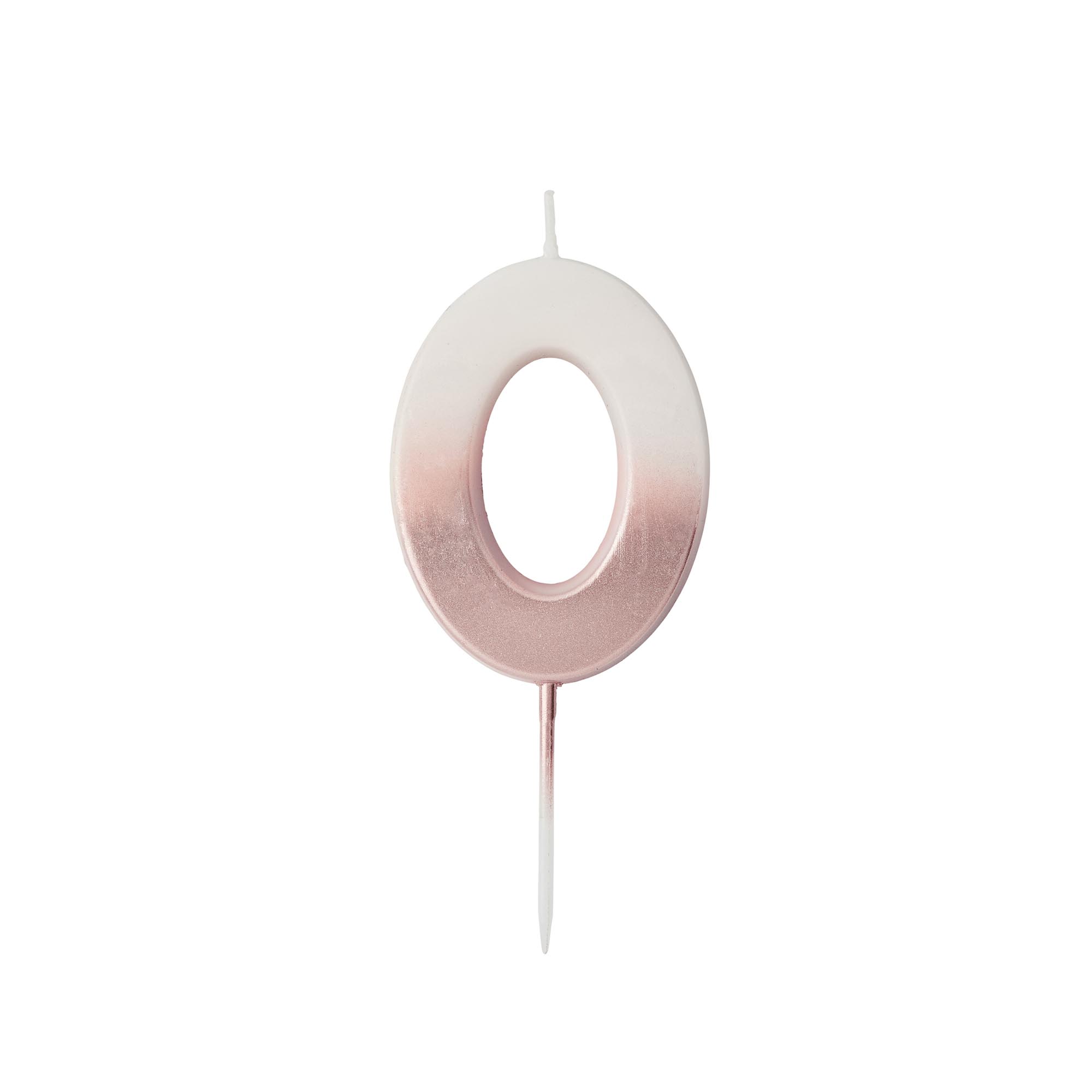Rose Gold Ombre Number Cake Candle (0-9)