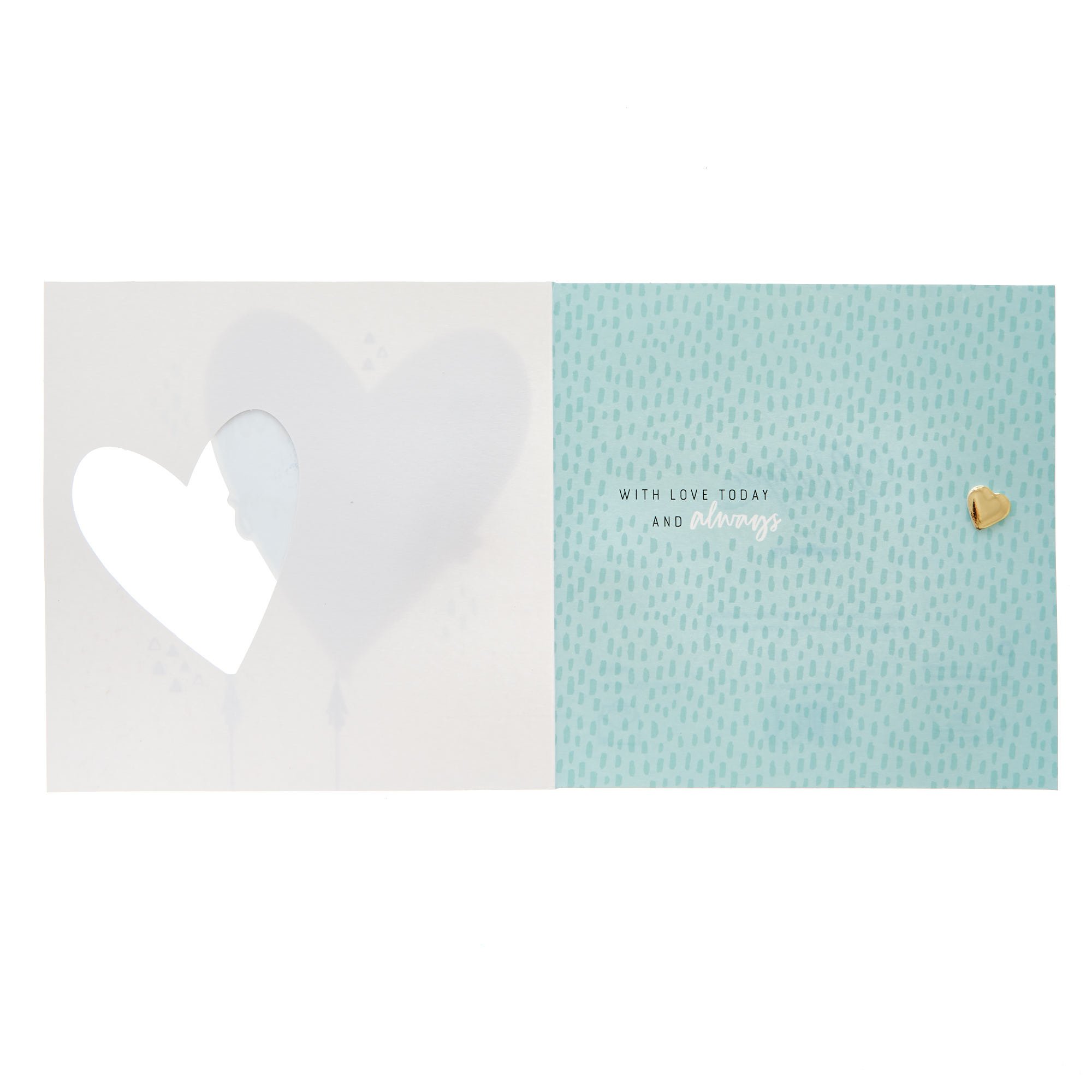 Boyfriend Blue Heart Balloon Anniversary Card