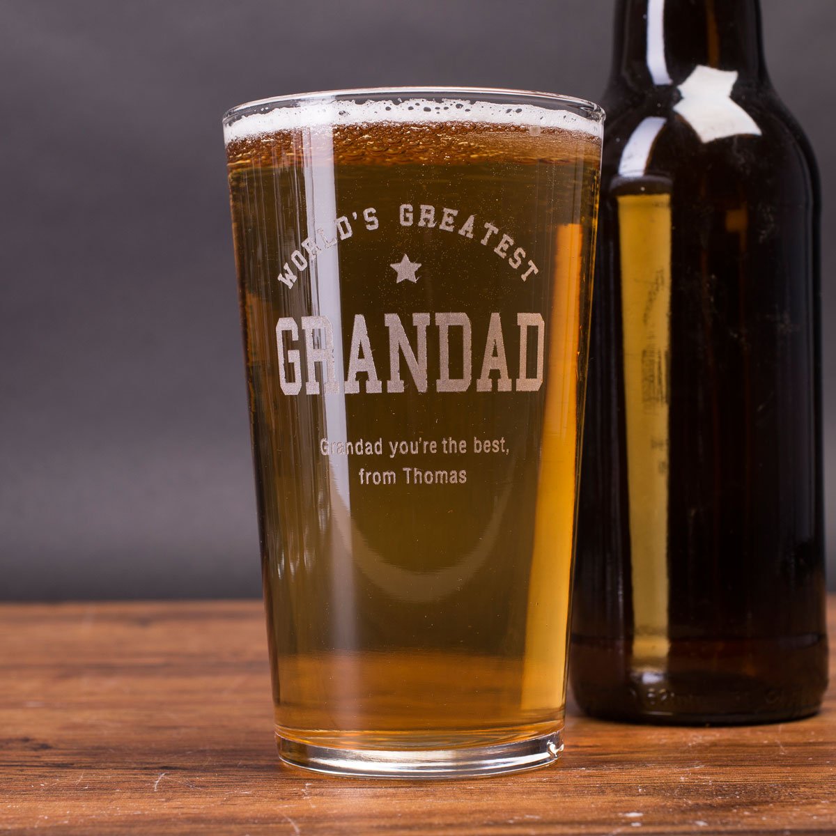 Personalised World's Greatest Grandad Pint Glass