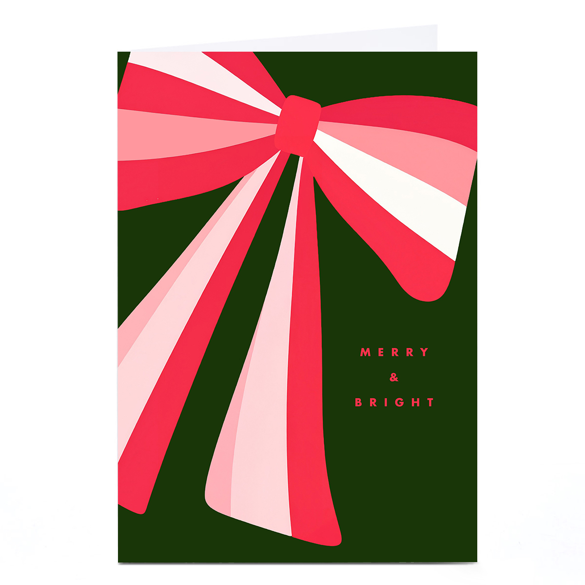 Christmas Card - Merry and Bright Red Bow