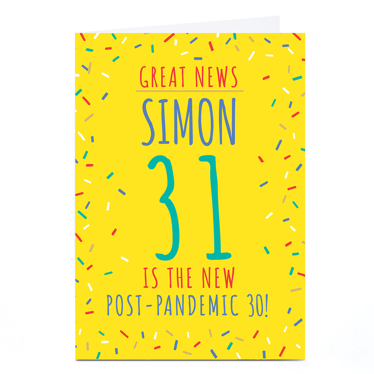 Personalised Covid Birthday Card - The New 30, Editable Age