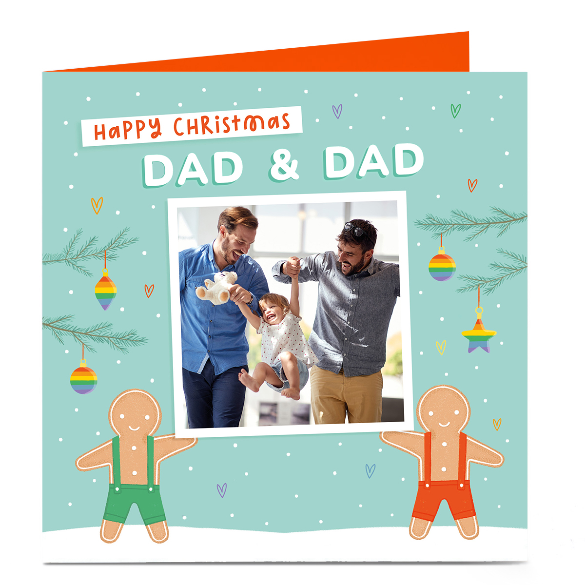 Photo Christmas Card - Gingerbread Couple, Dad & Dad