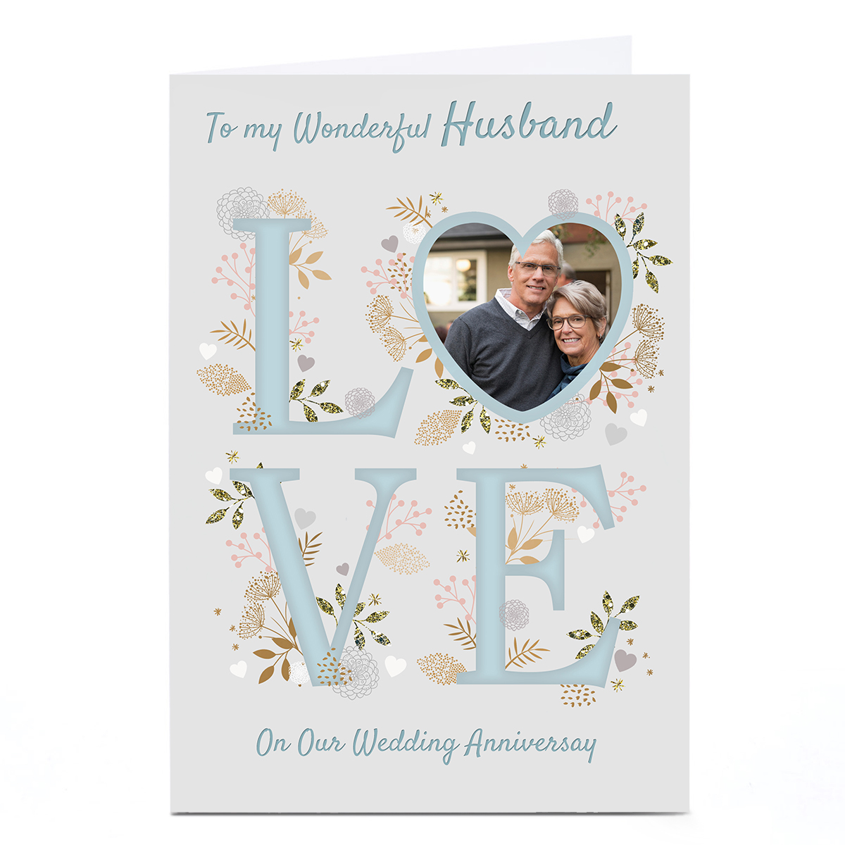 Photo Kerry Spurling Anniversary Card - Blue LOVE