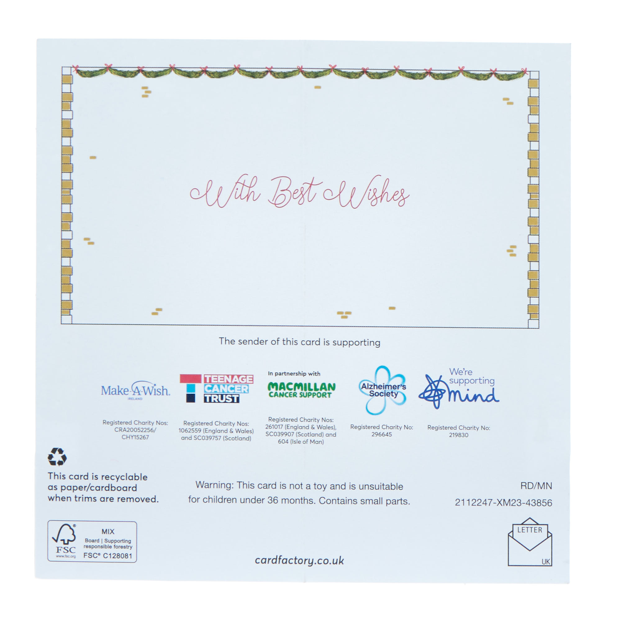 5 Luxury Charity Christmas Cards - Festive Homes (1 Design)