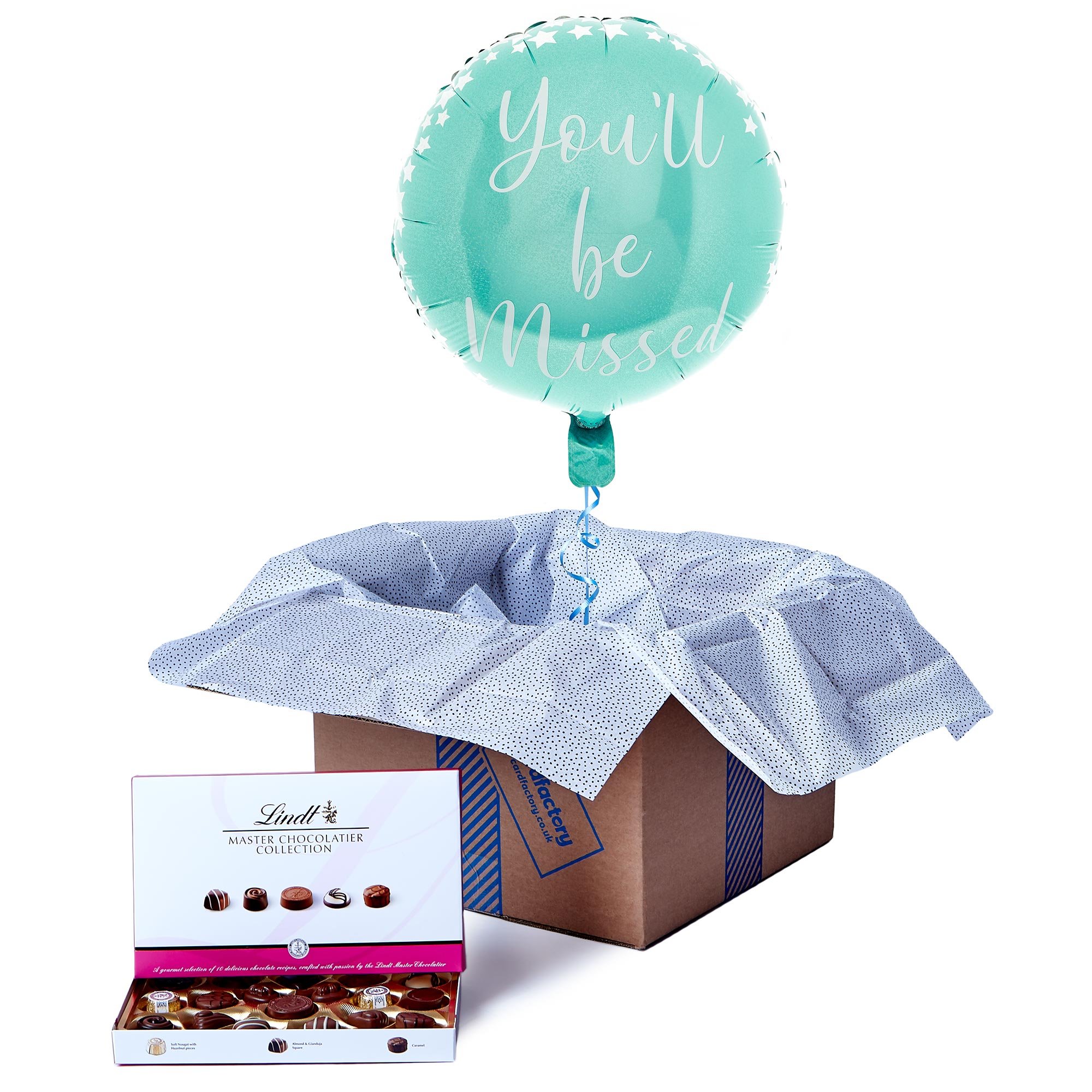 You'll Be Missed Balloon & Lindt Chocolate Box