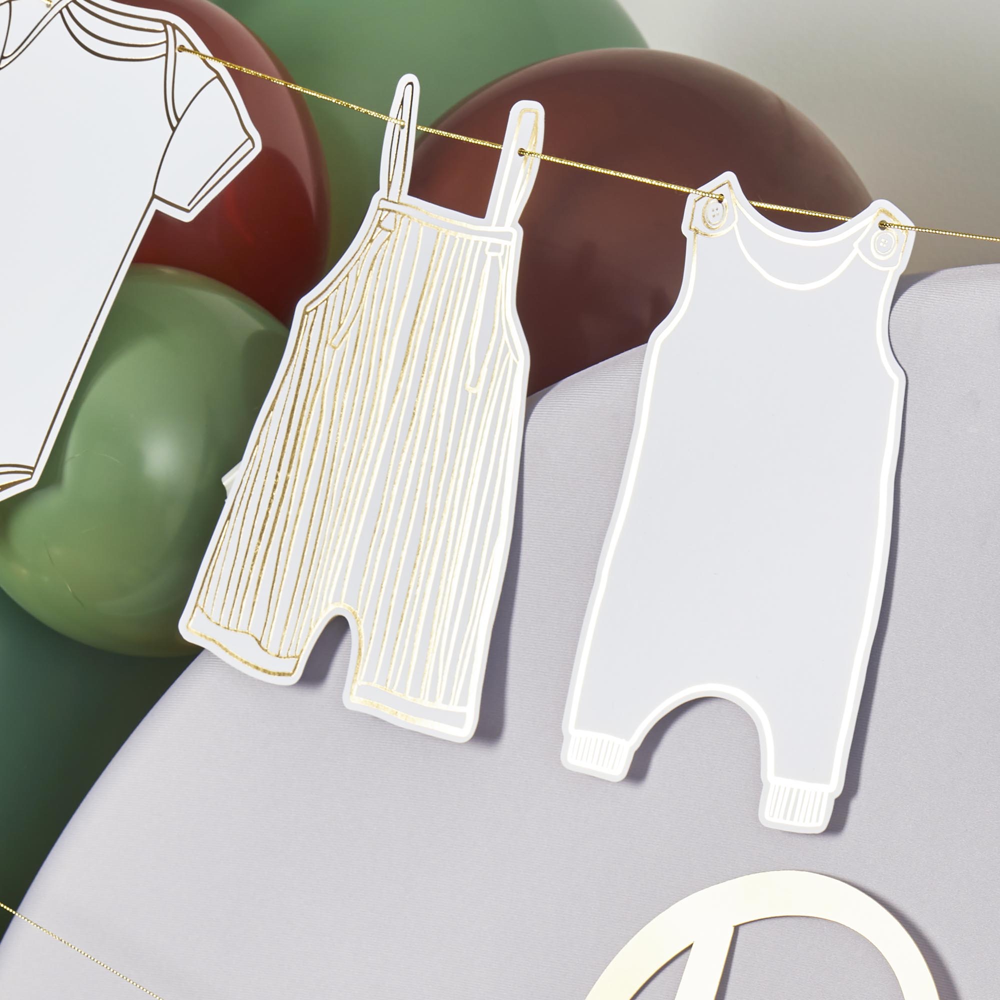 Gold Babygrow Card Garland 2.5m