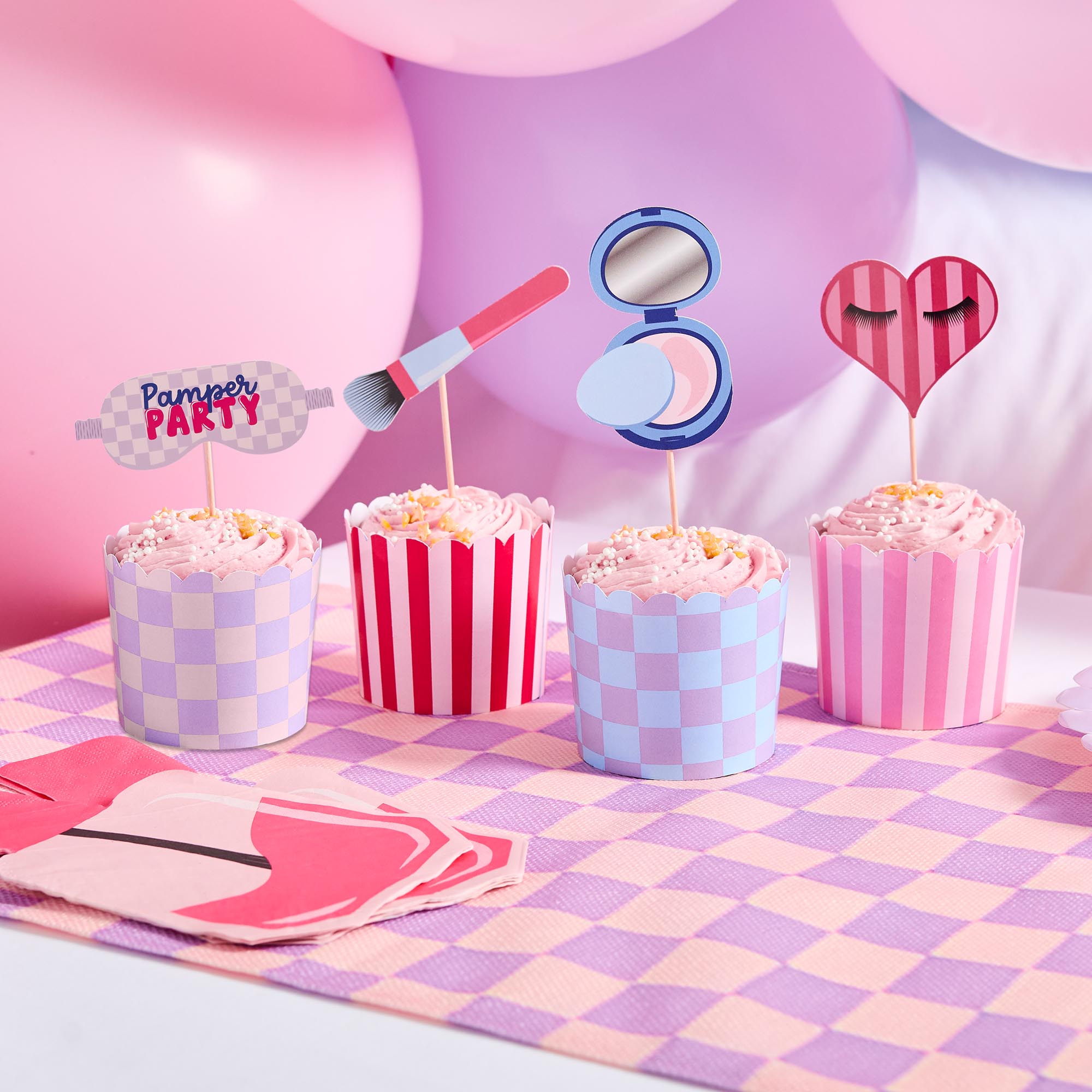 Make Up Food Picks & Food Cup Set - Pack of 12