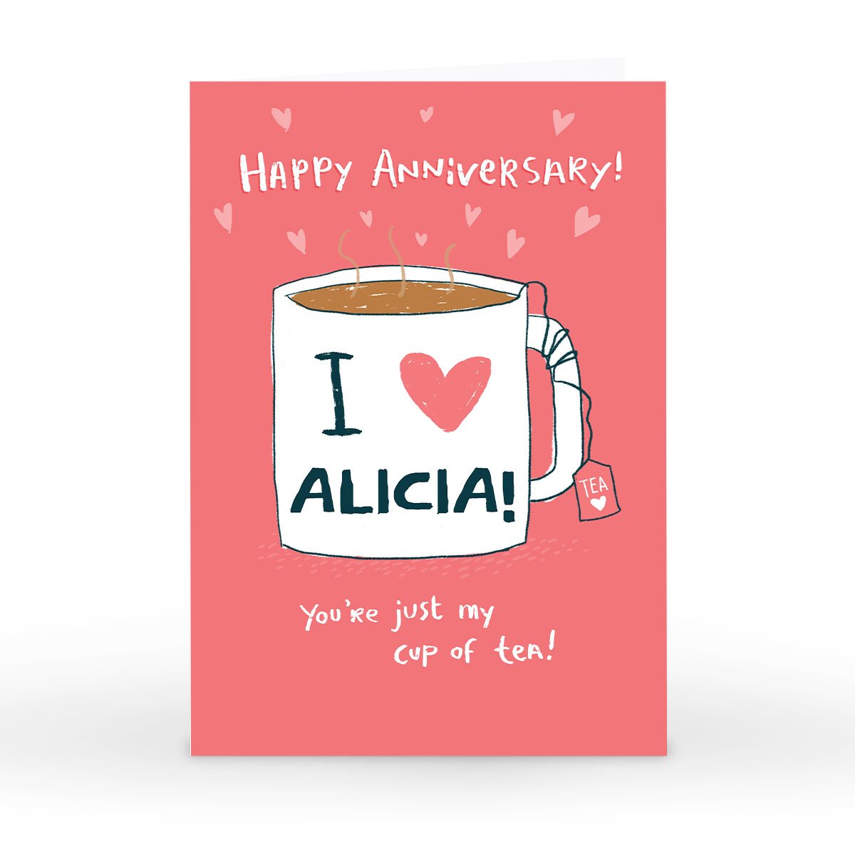 Personalised Hew Ma Anniversary Card - My Cup Of Tea!