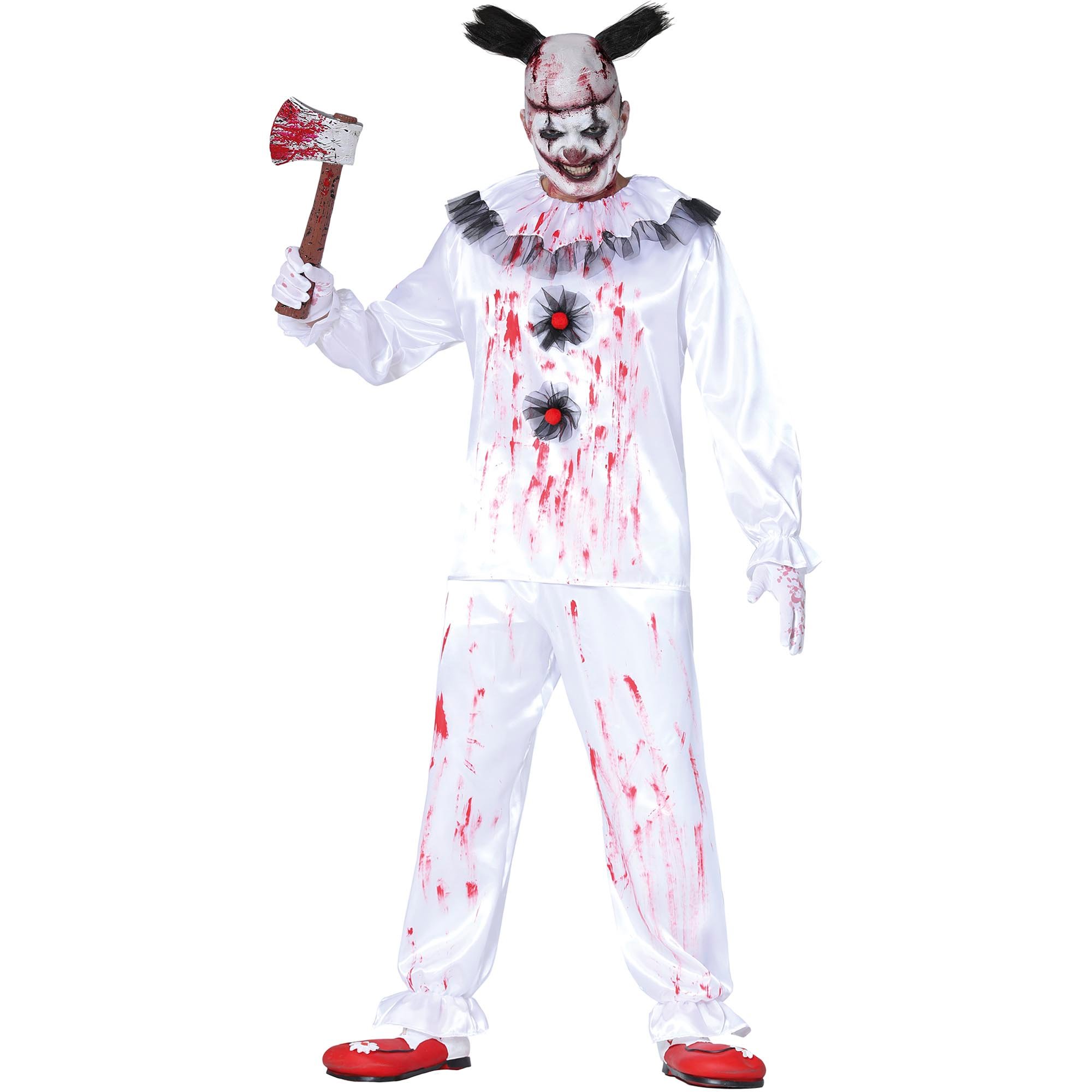 White Killer Clown Adult Fancy Dress Costume (Large)