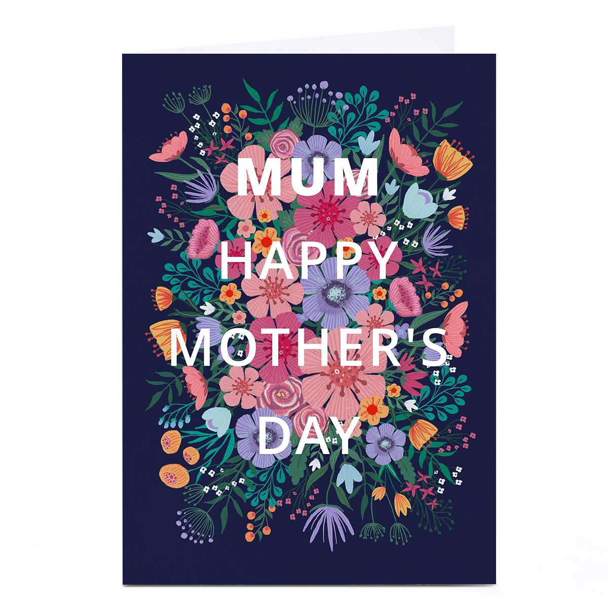 Personalised Dalia Clarke Mother's Day Card - Navy Floral