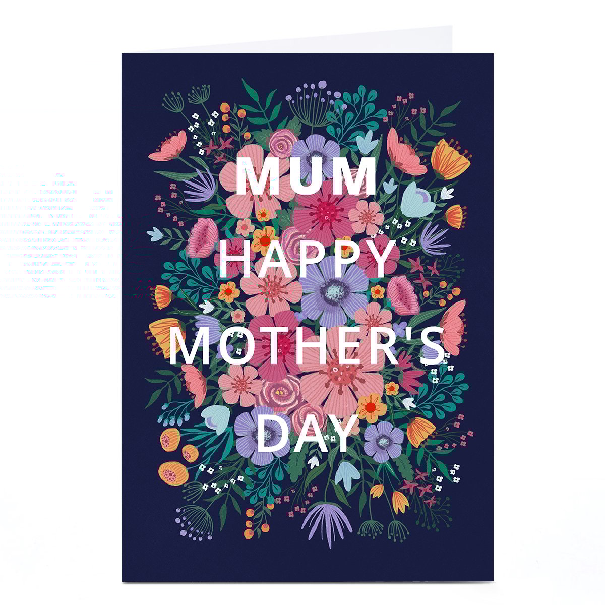 Personalised Dalia Clark Mother's Day Card - Navy Floral