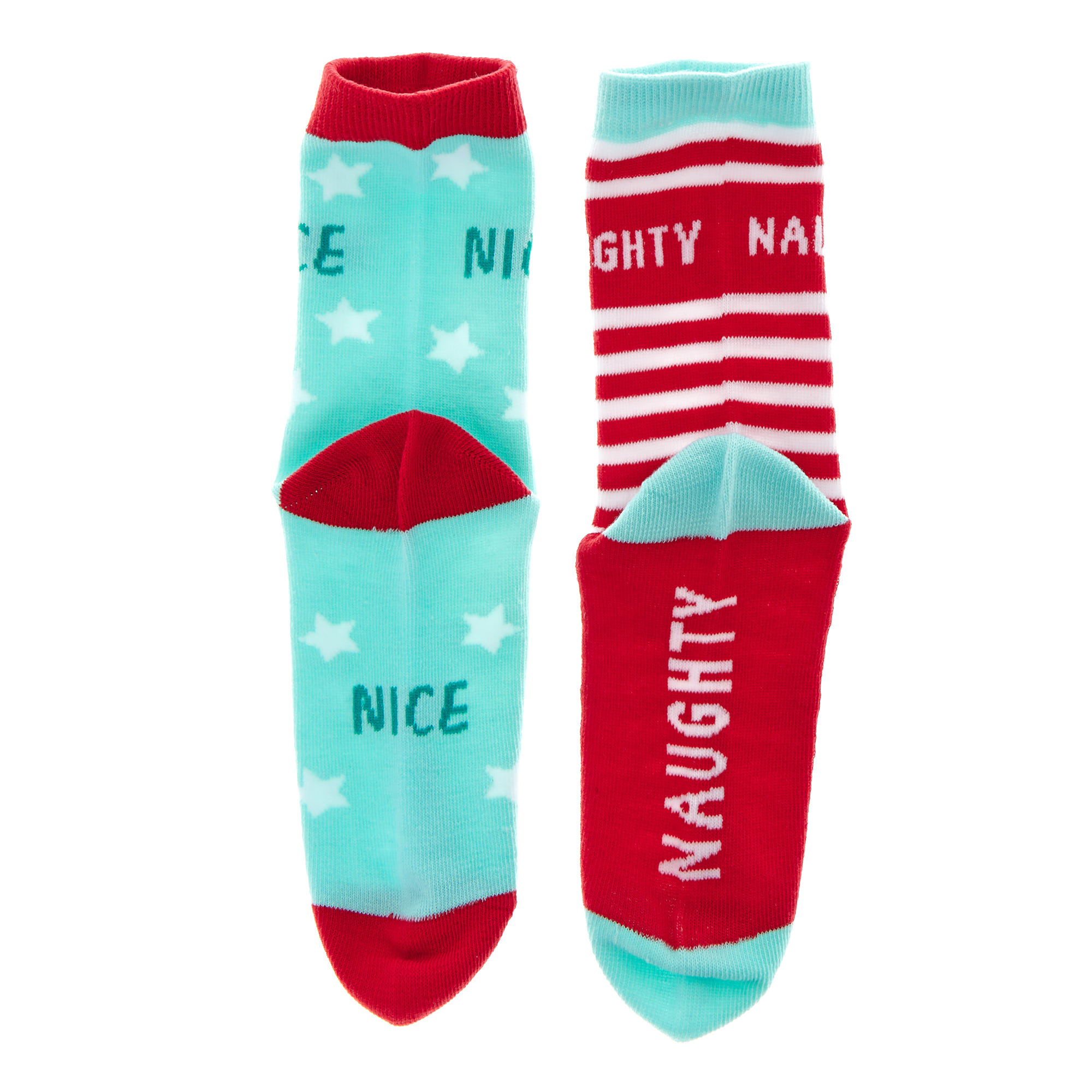 Pack of 2 Naughty & Nice Christmas Socks Age 11-14 