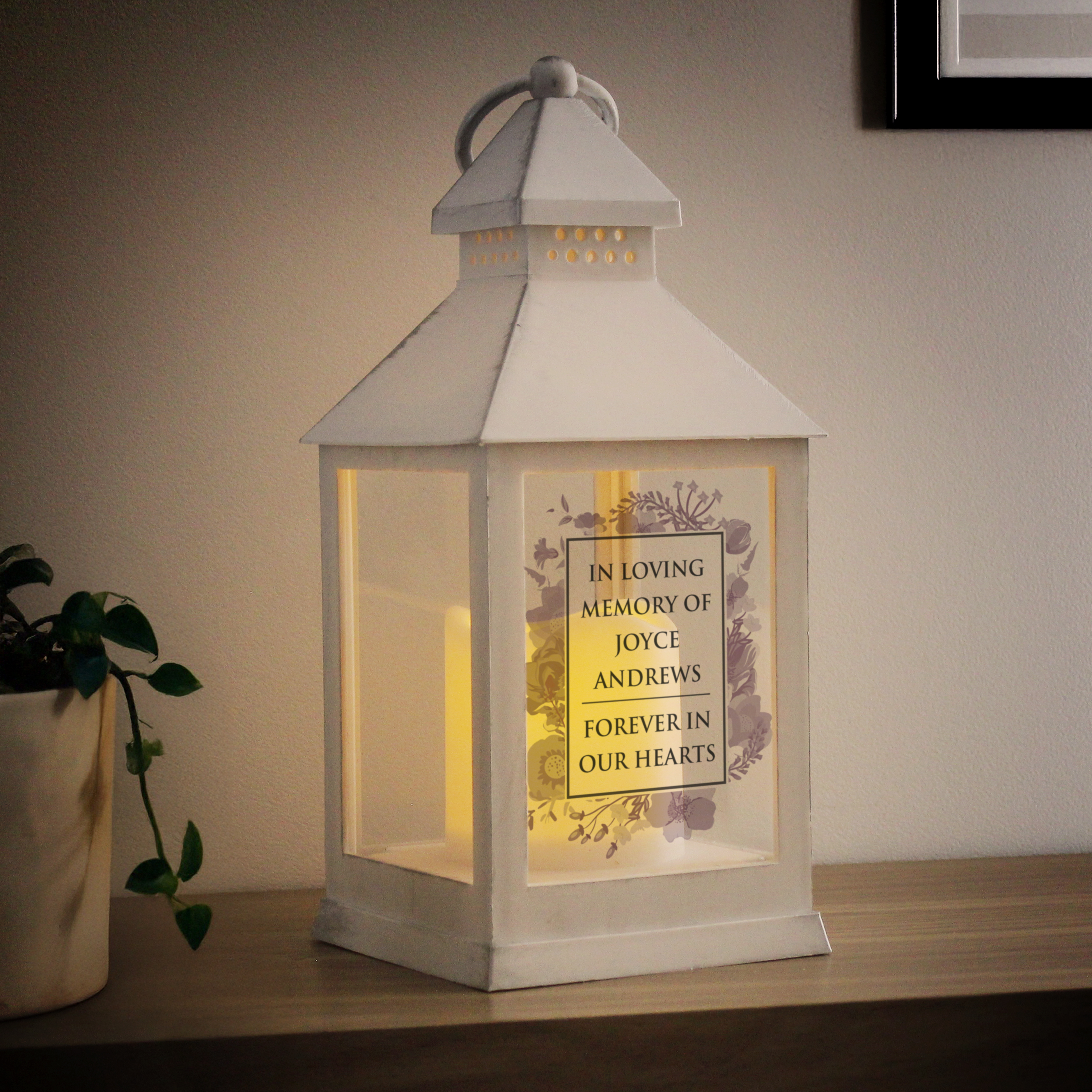Personalised Soft Watercolour White Lantern