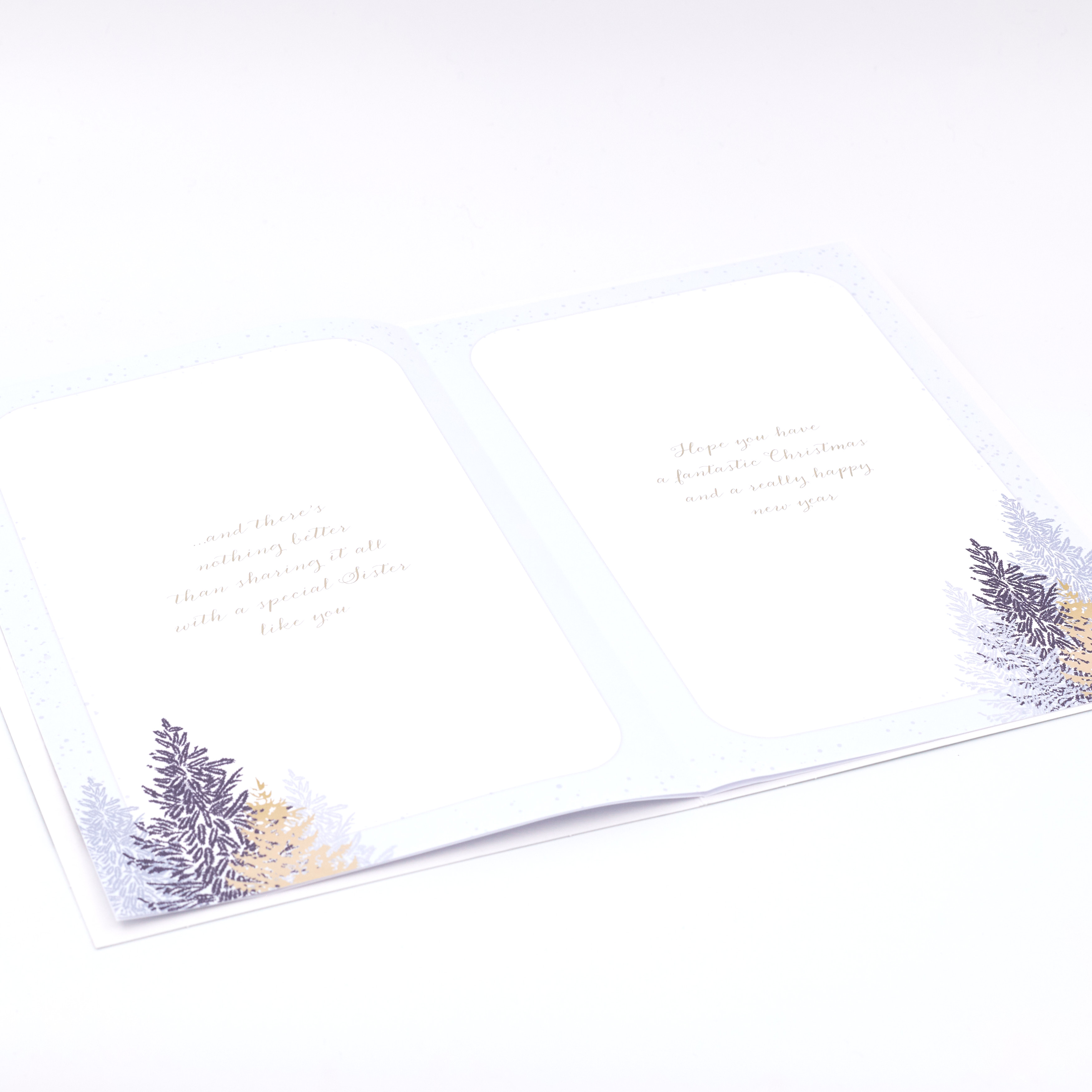 Christmas Card - Sister, Gold Foil SantaÃ¢â‚¬â„¢s Sleigh