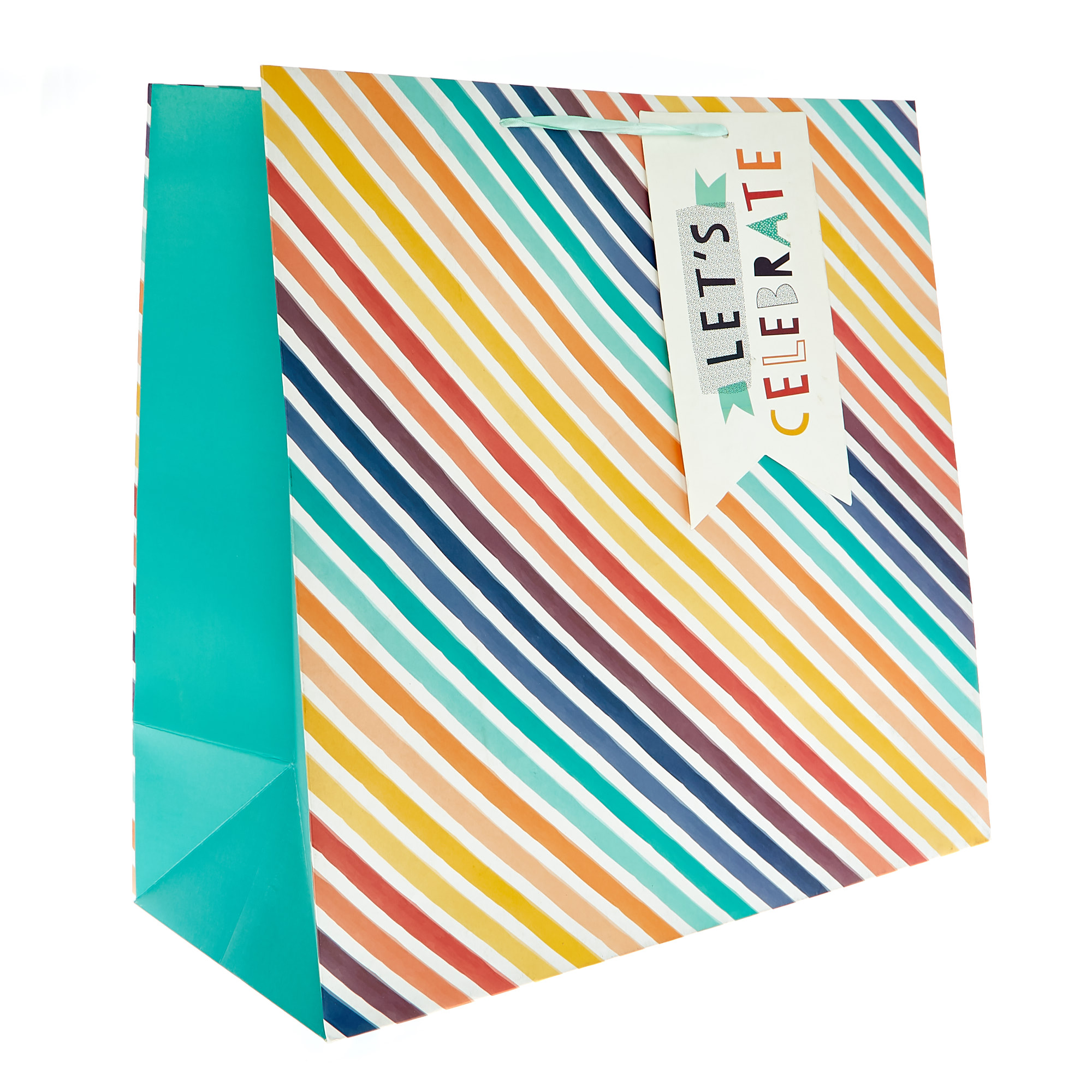 Extra Large Square Gift Bag - Bright Stripes