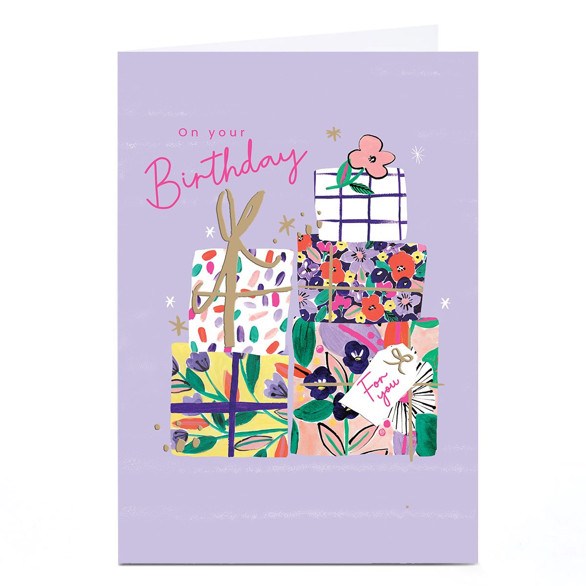 Personalised Birthday Card - Floral Presents