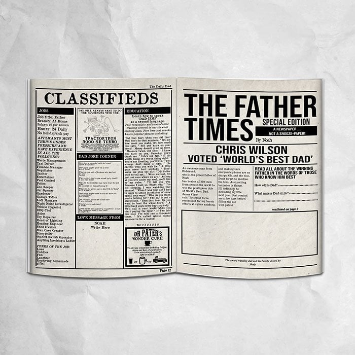 Personalised Newspaper - The Daily Dad
