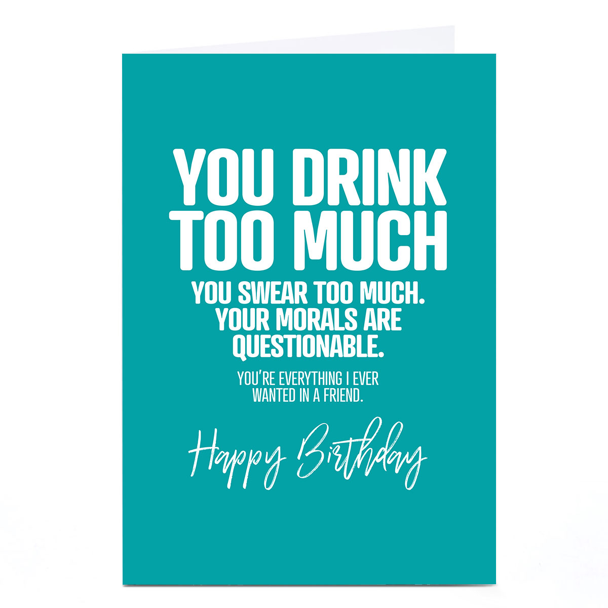 Personalised Punk Birthday Card - You Drink Too Much