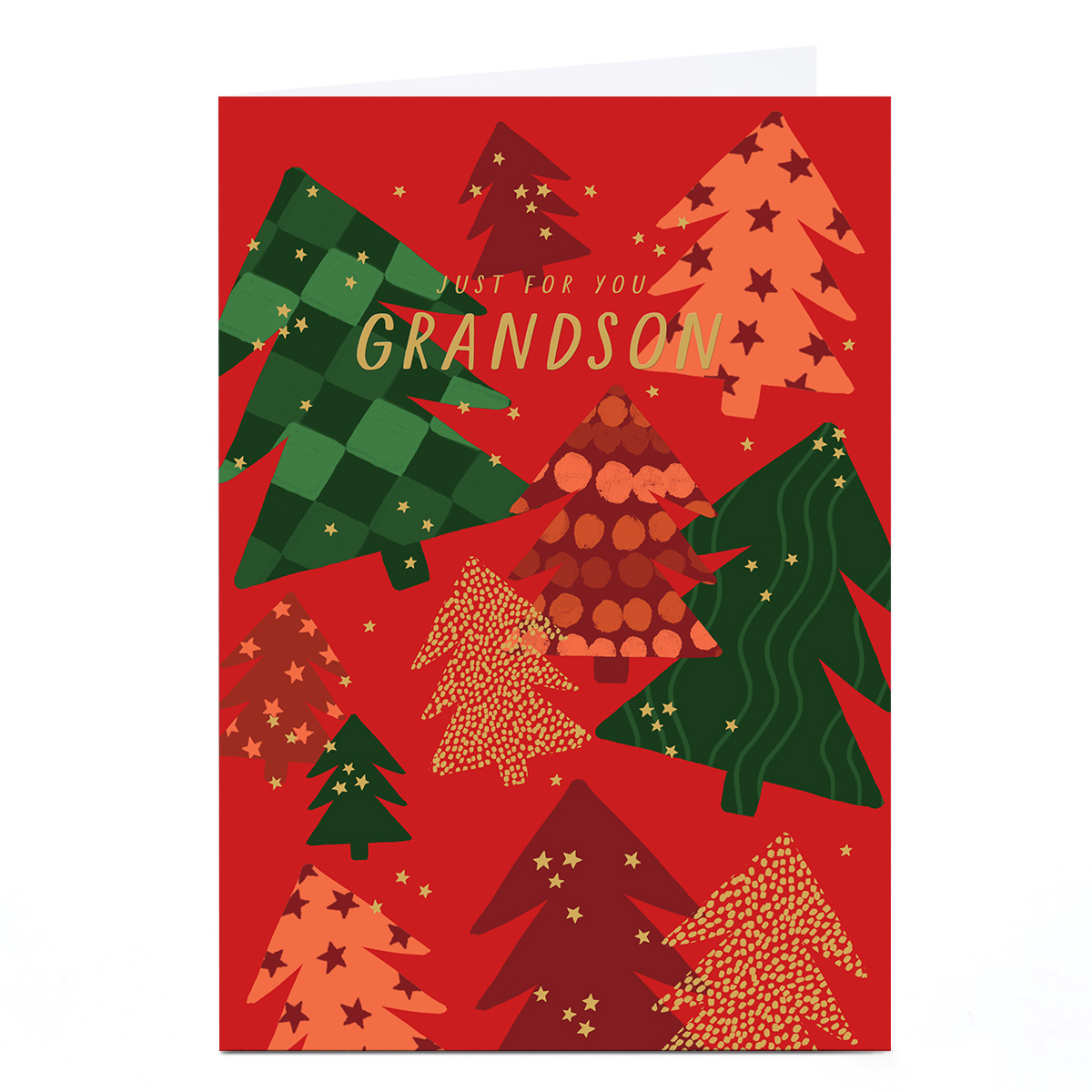Christmas Card - Tree Cut Outs, Grandson