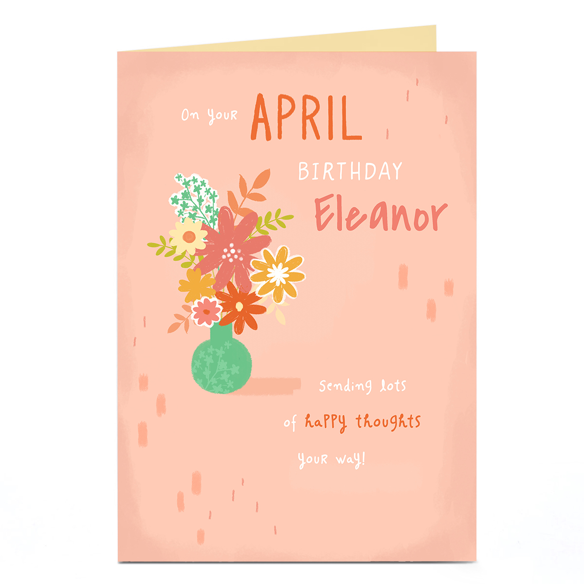Personalised Birthday Card - April Birthday Happy Thoughts