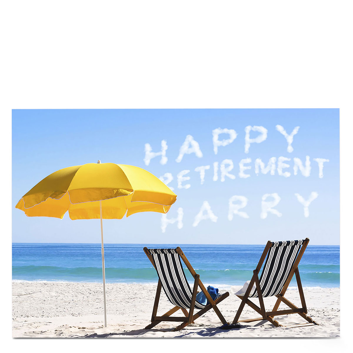 Personalised Retirement Card - Deck Chairs