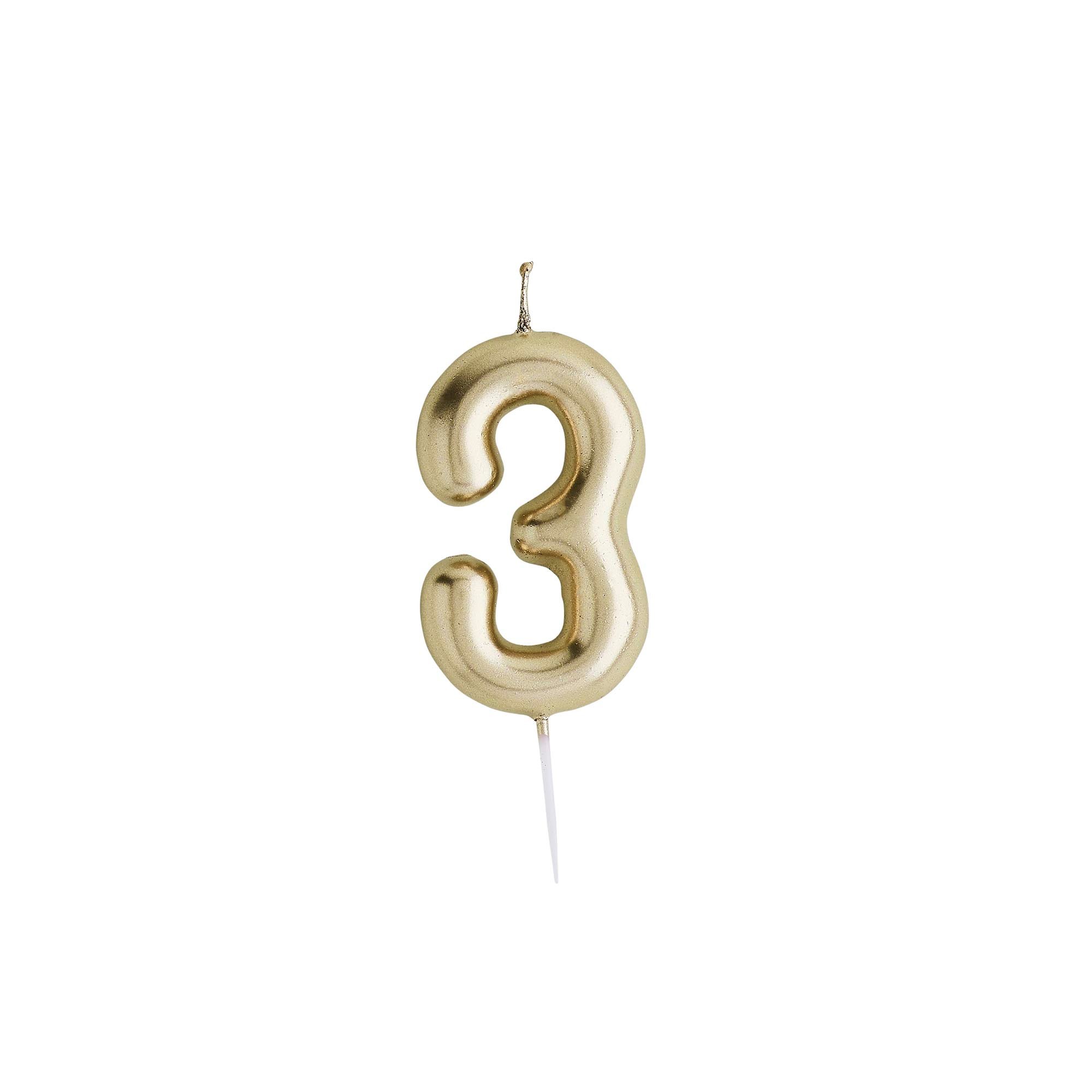 Gold Number Cake Candle (0-9)