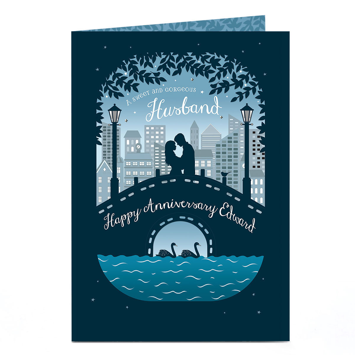 Personalised Anniversary Card - Bridge Silhouette