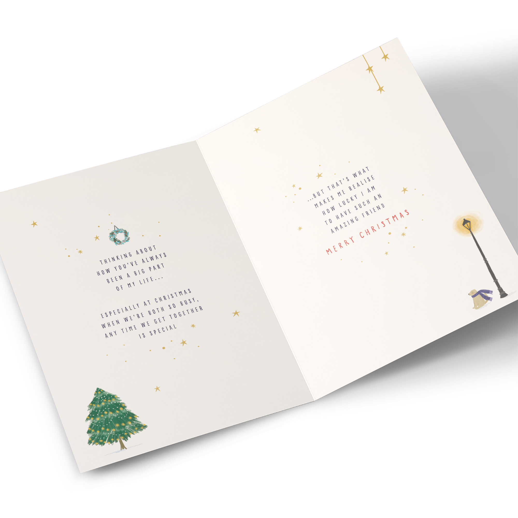 Christmas Card - Snowy Coffee Shop, For An Amazing Friend