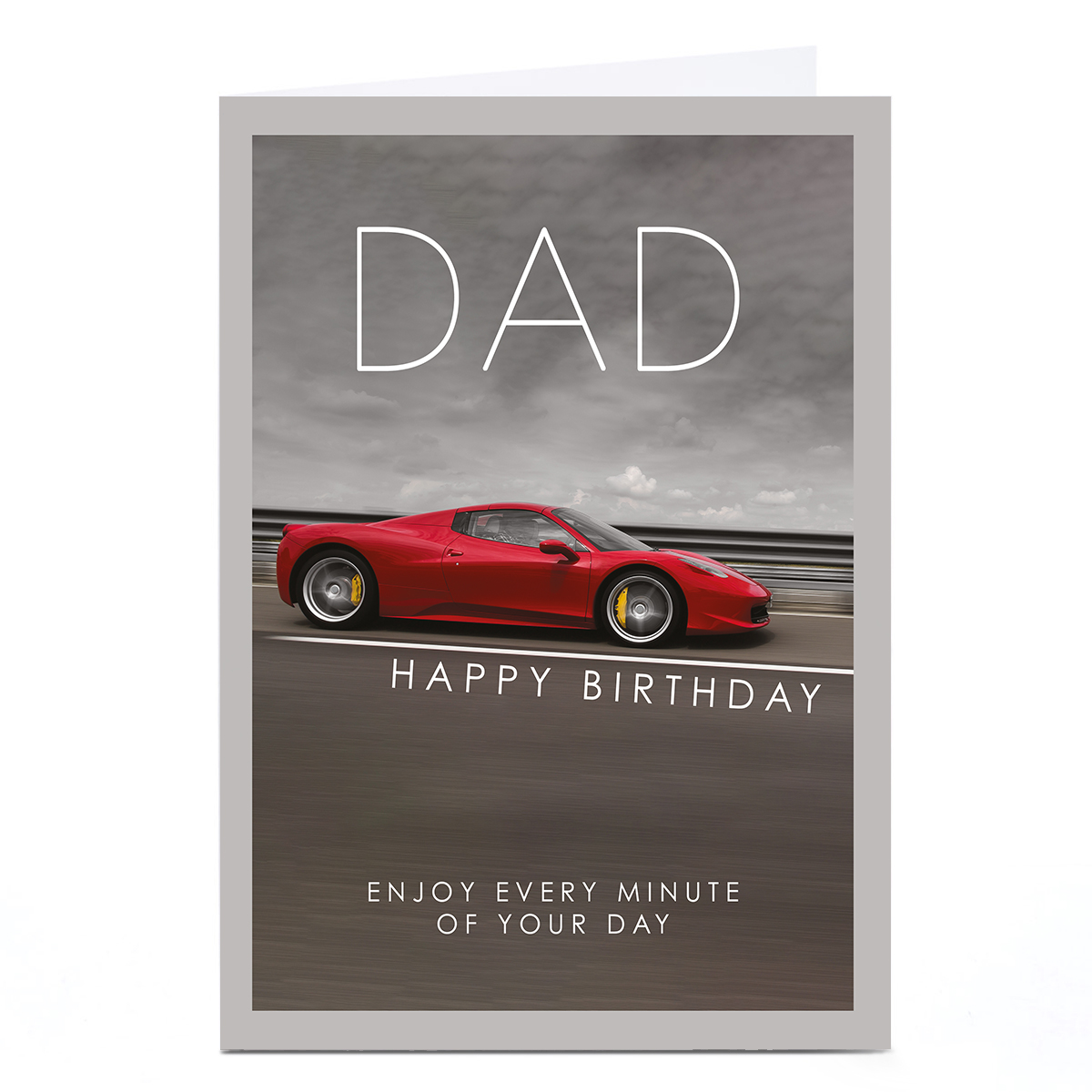 Personalised Birthday Card - Enjoy Every Minute Sports Car, Dad