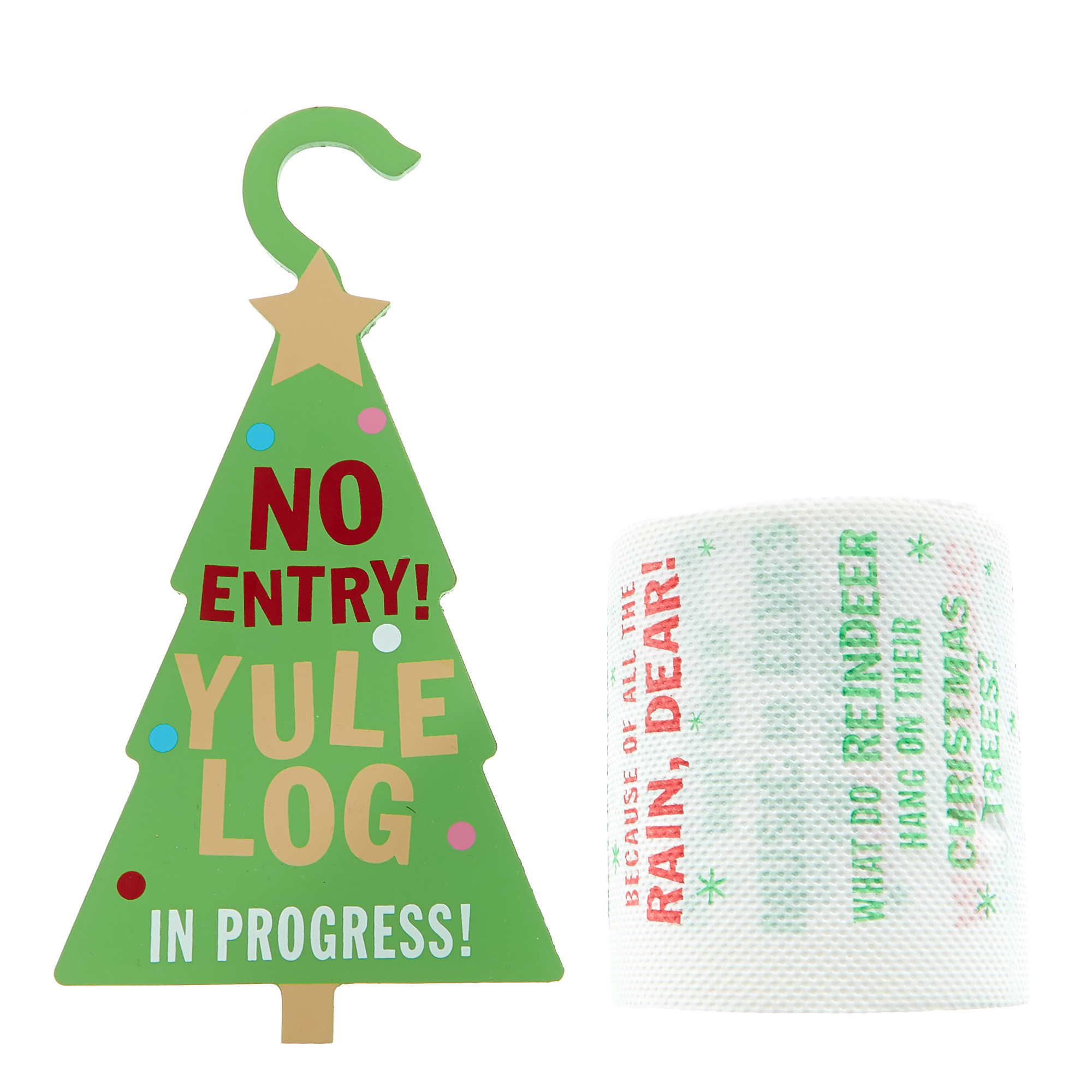 Novelty Christmas Toilet Roll & Door Hanger 