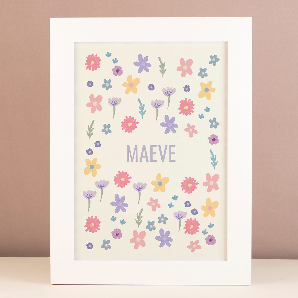 Personalised Flowers Framed Print