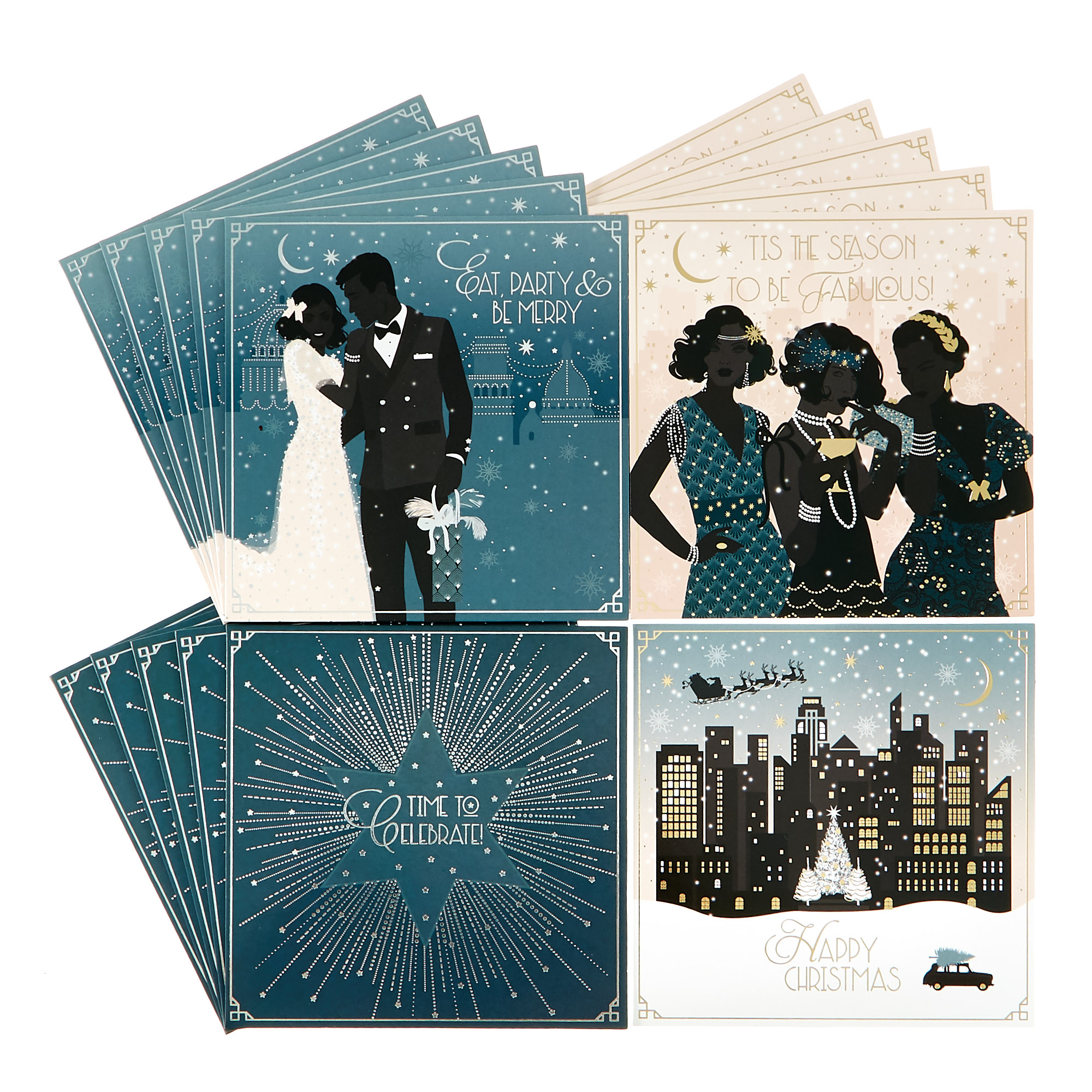 20 Charity Christmas Cards - Art Deco (4 Designs)