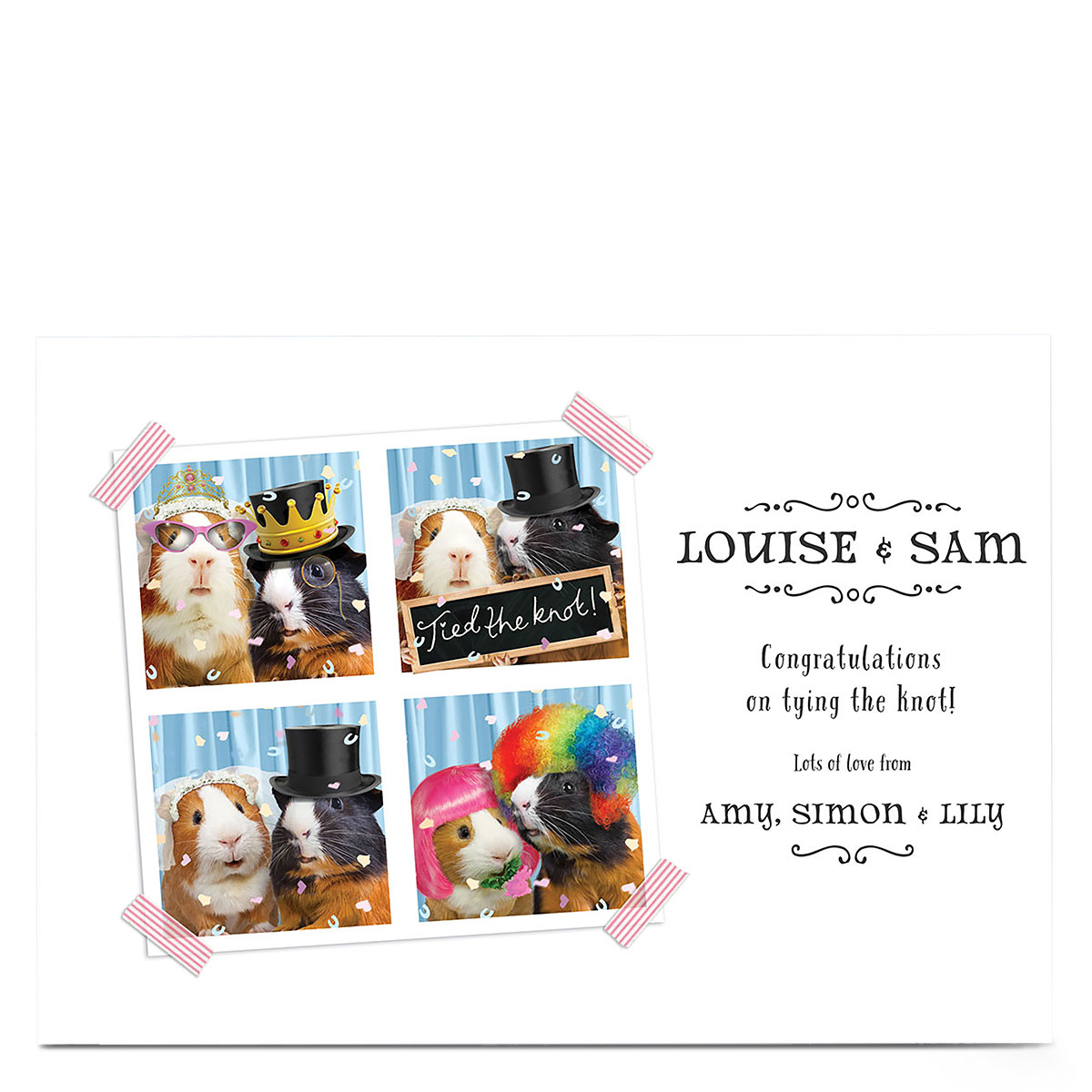 Personalised Wedding Card - Guinea Pig Photo Booth