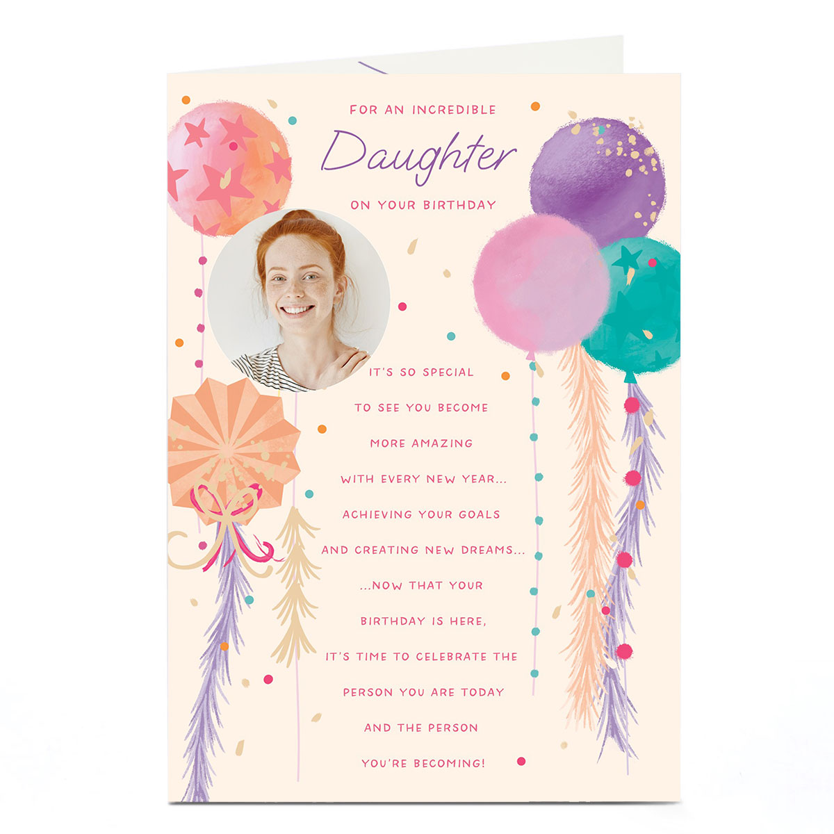 Photo Birthday Card - More Amazing Every Year, Daughter