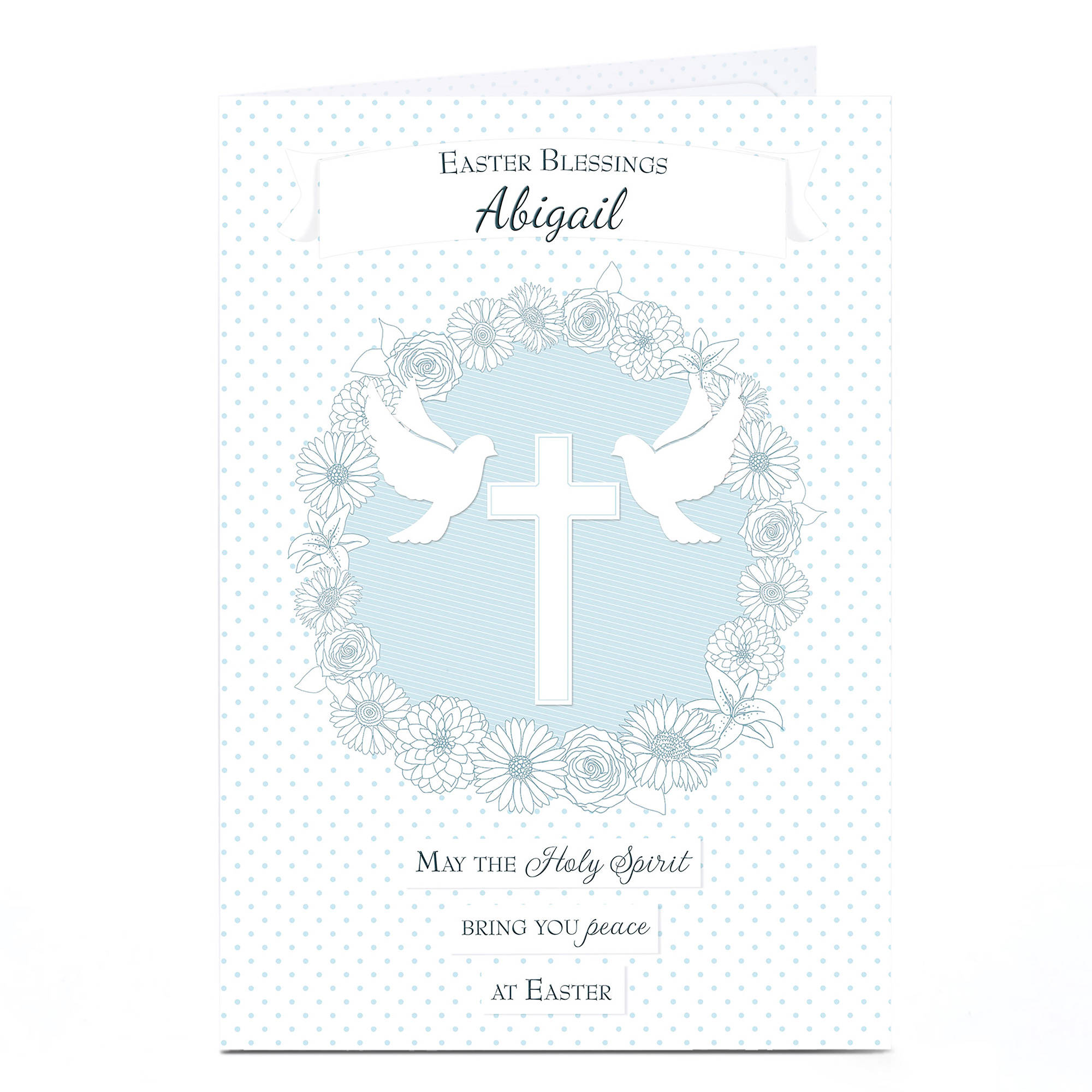 Personalised Easter Card - Easter Blessings Blue