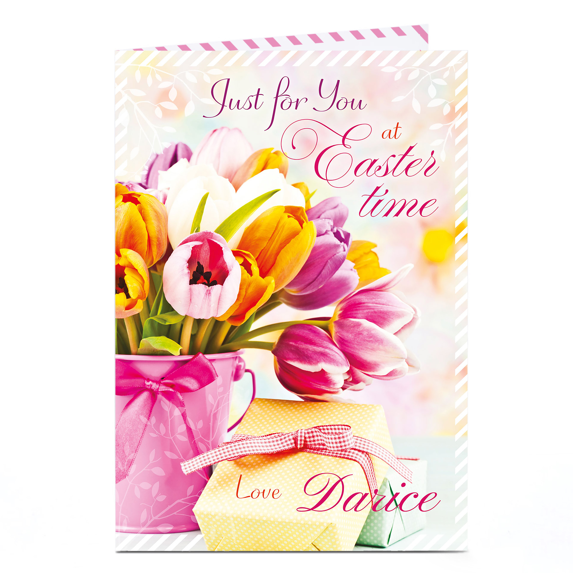 Personalised Easter Card - Tulips Just For You