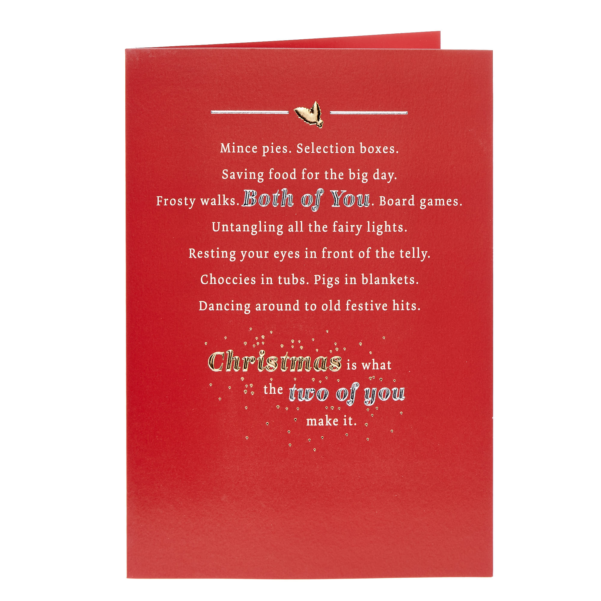 Both Of You Mince Pies, Board Games & Choccies Christmas Card